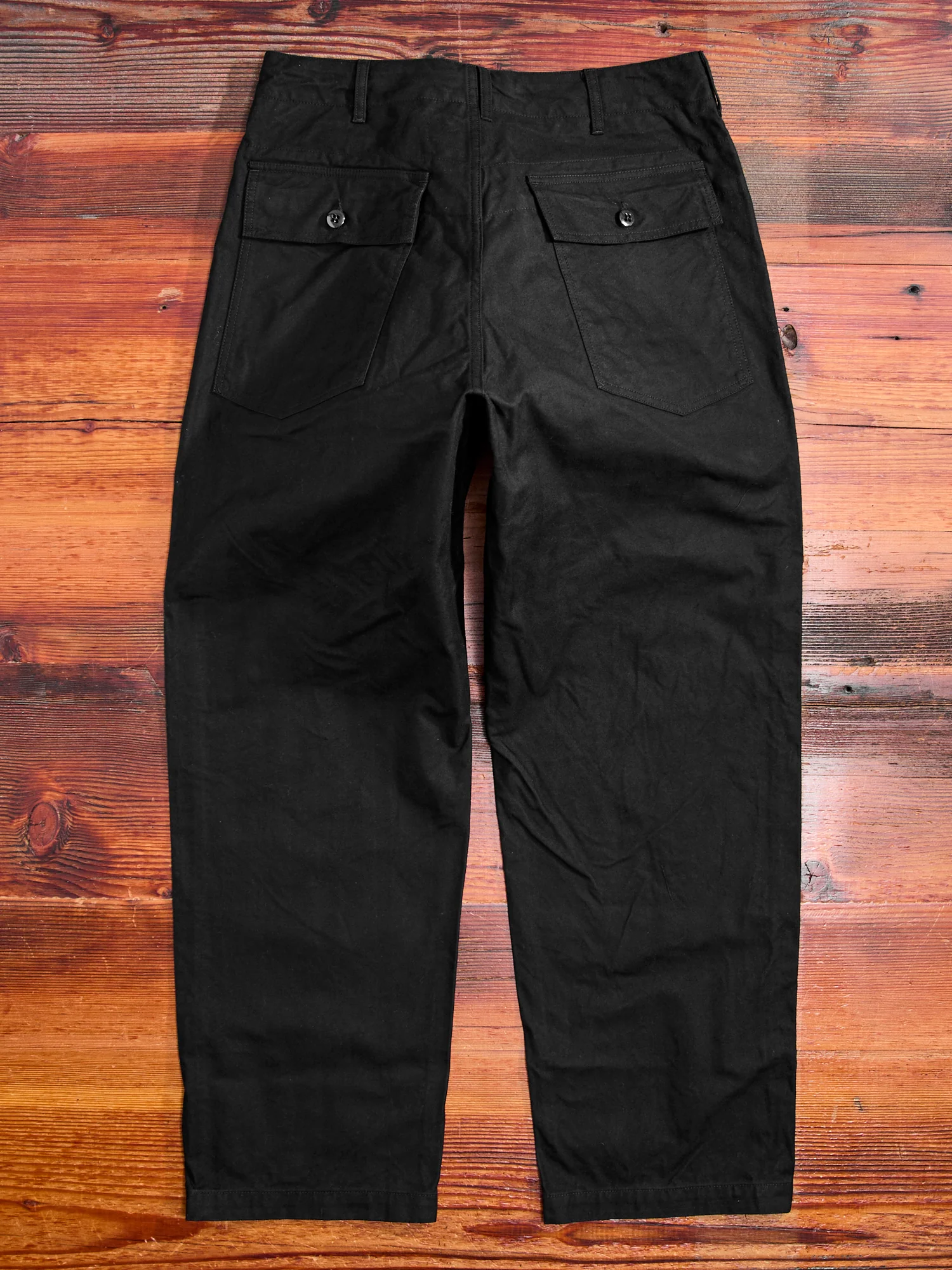 Brushed Herringbone Fatigue Pants in Black - Image 10