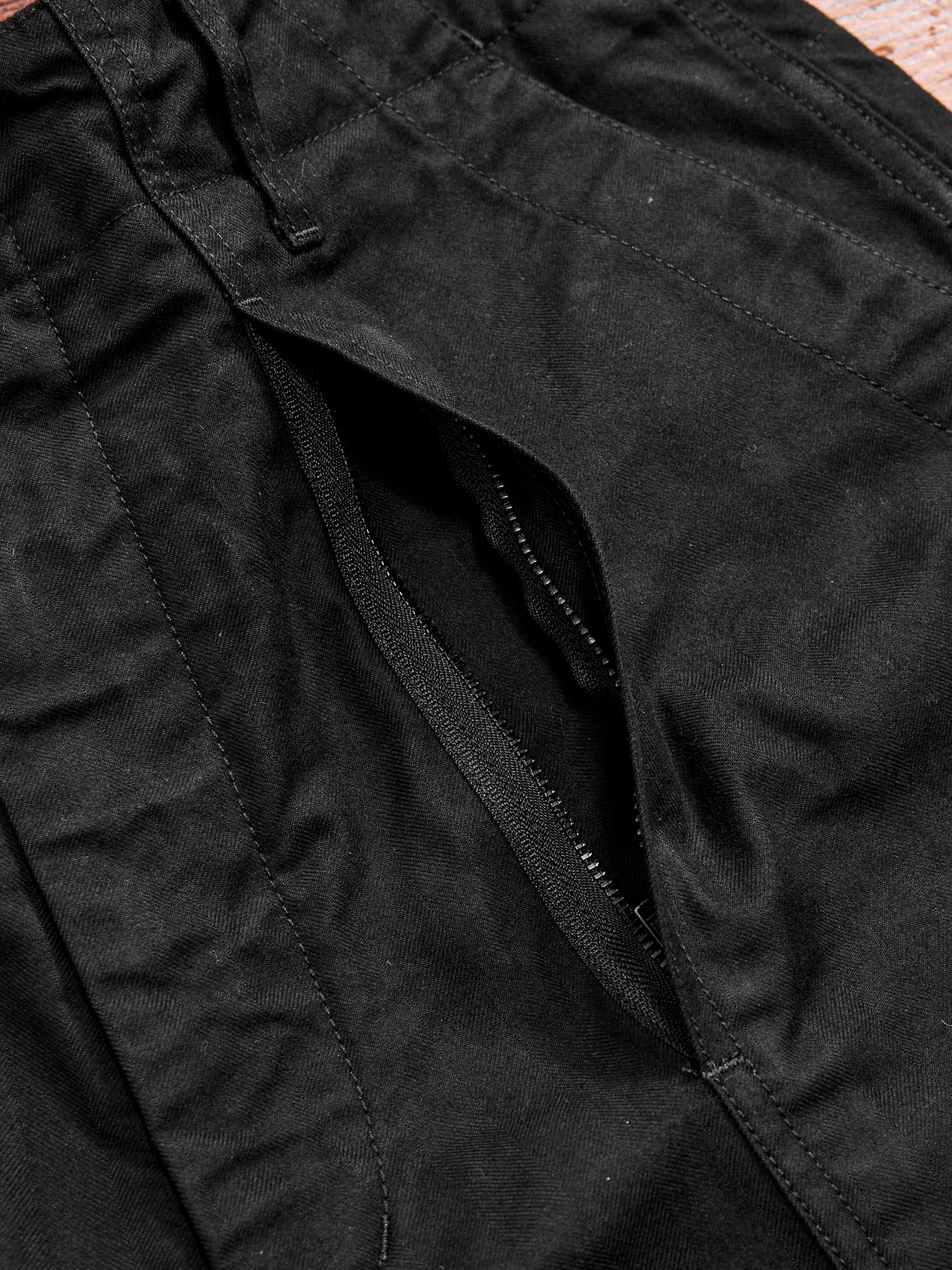 Brushed Herringbone Fatigue Pants in Black - Image 6