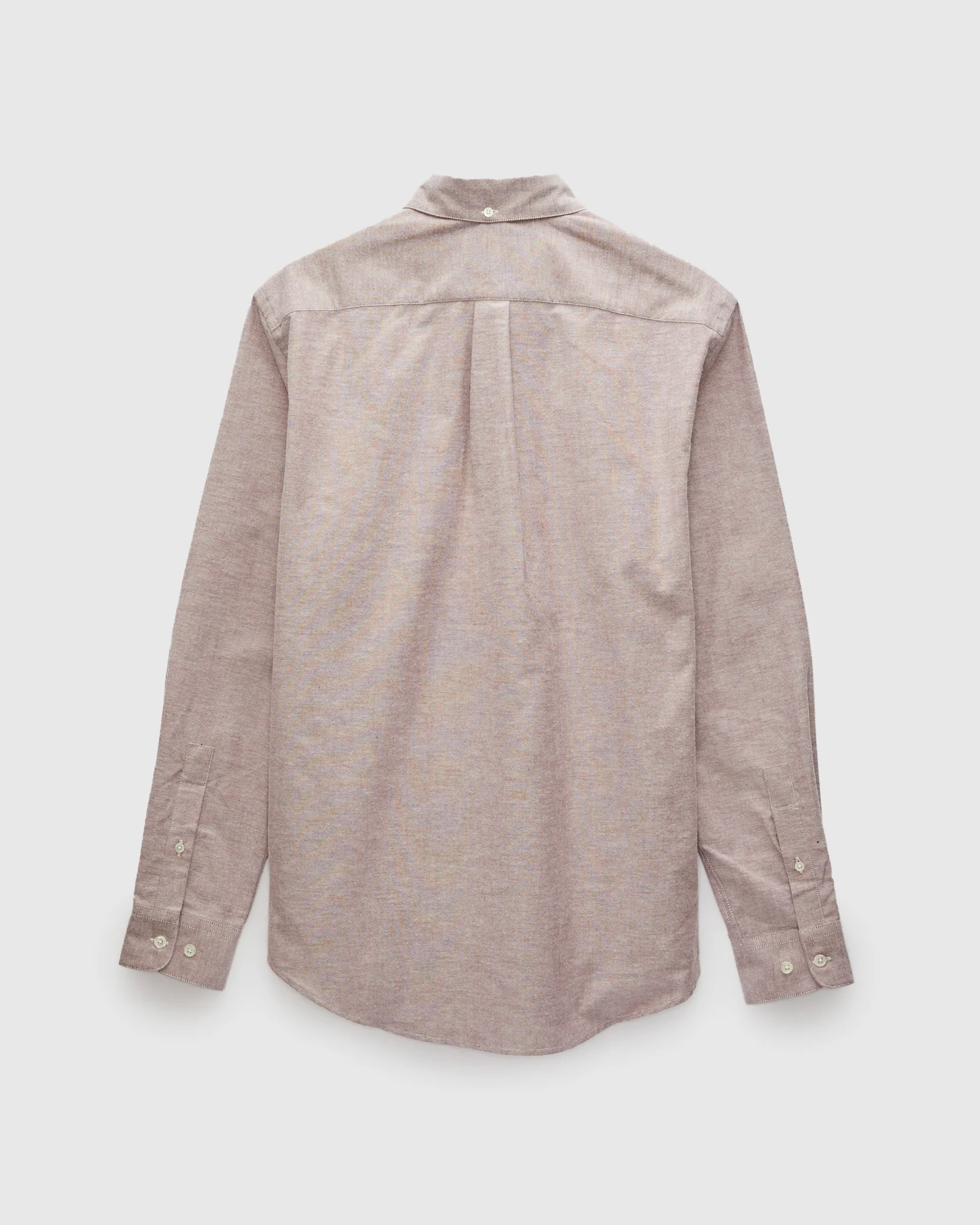 Brushed Oxford Button-Up Shirt in Bordeaux - Image 3