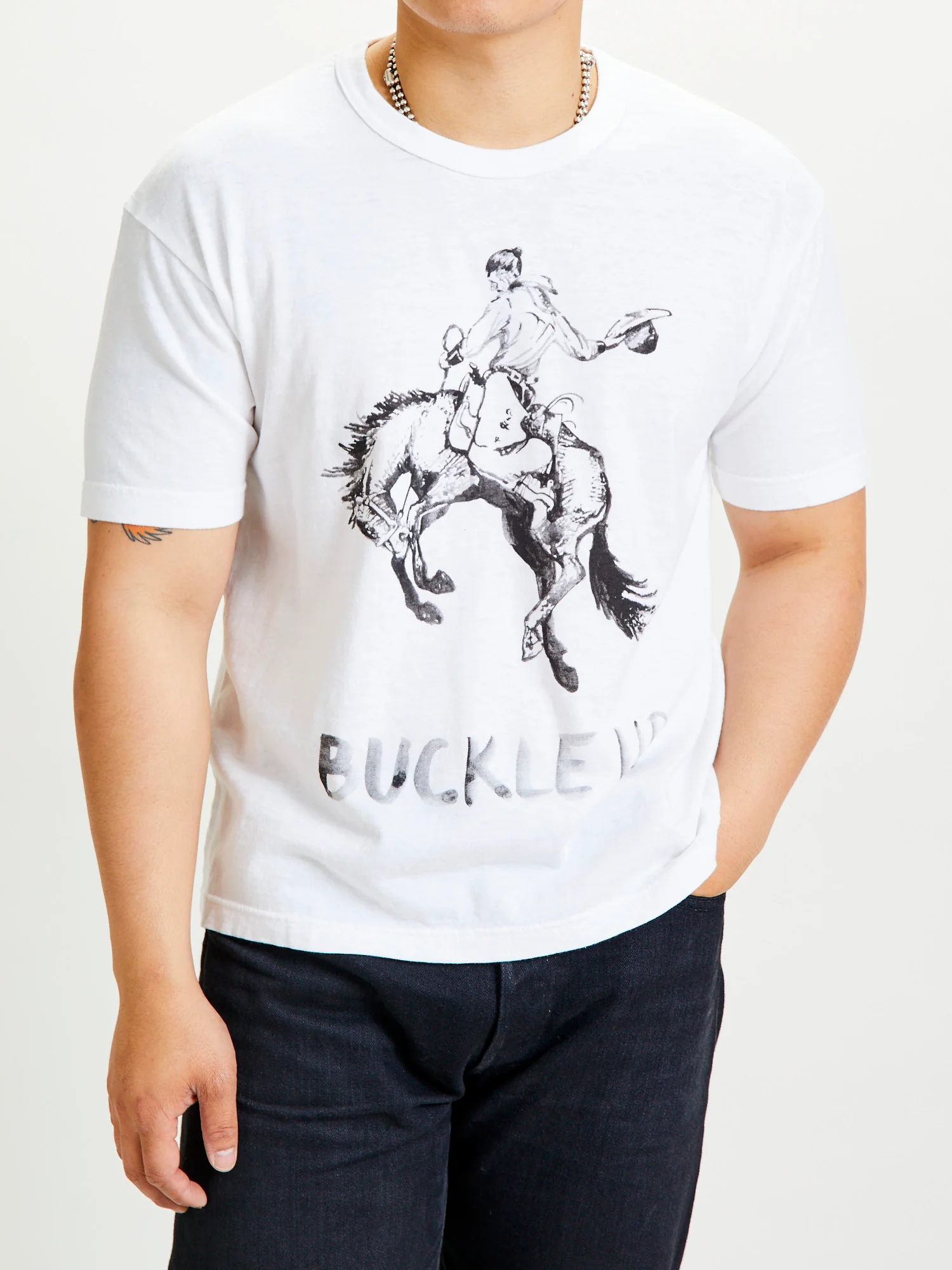 "Buckle Up" Jumbo Tee S/S in White - Image 2