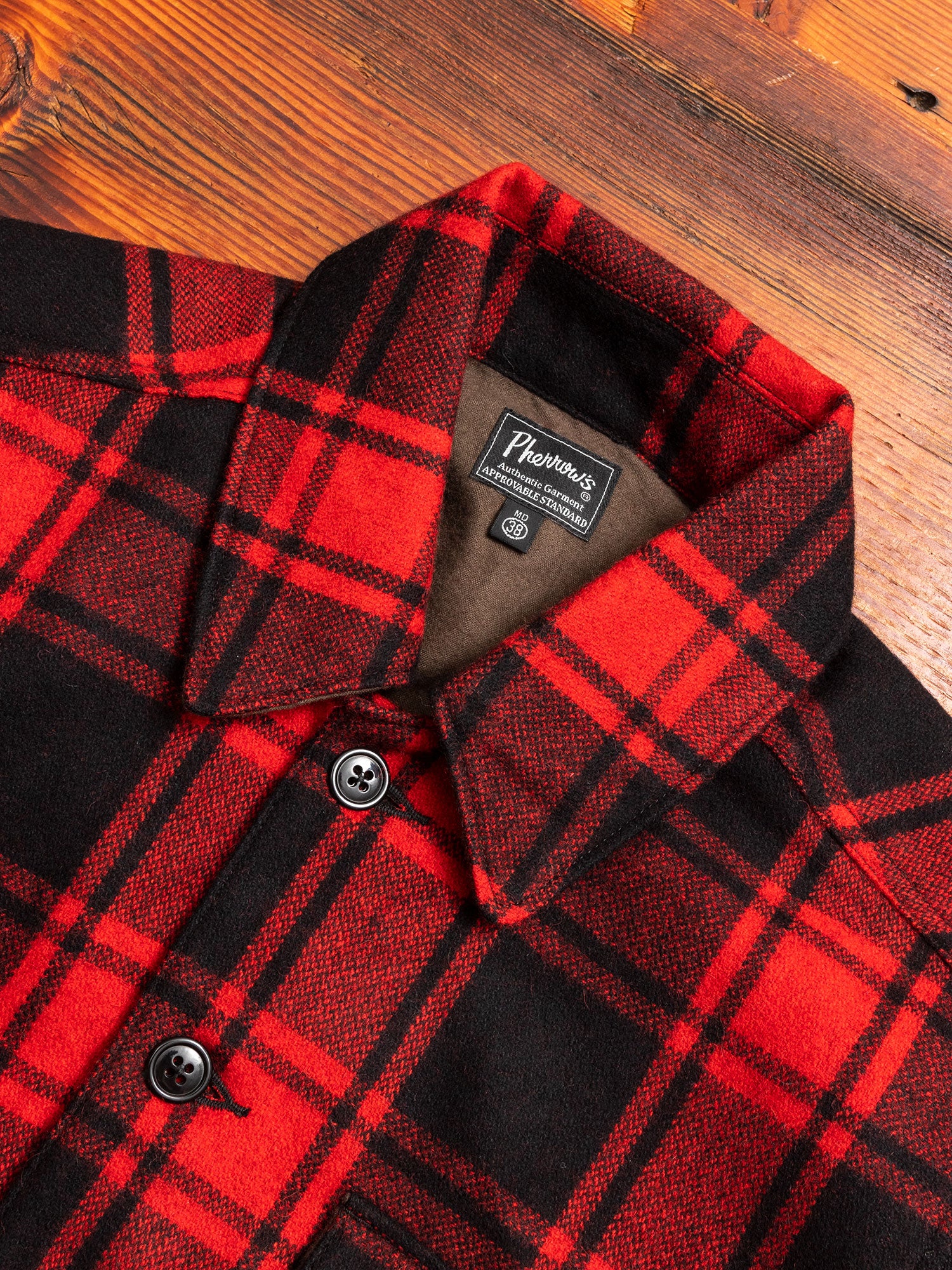 Buffalo Check CPO Shirt in Red - Image 2