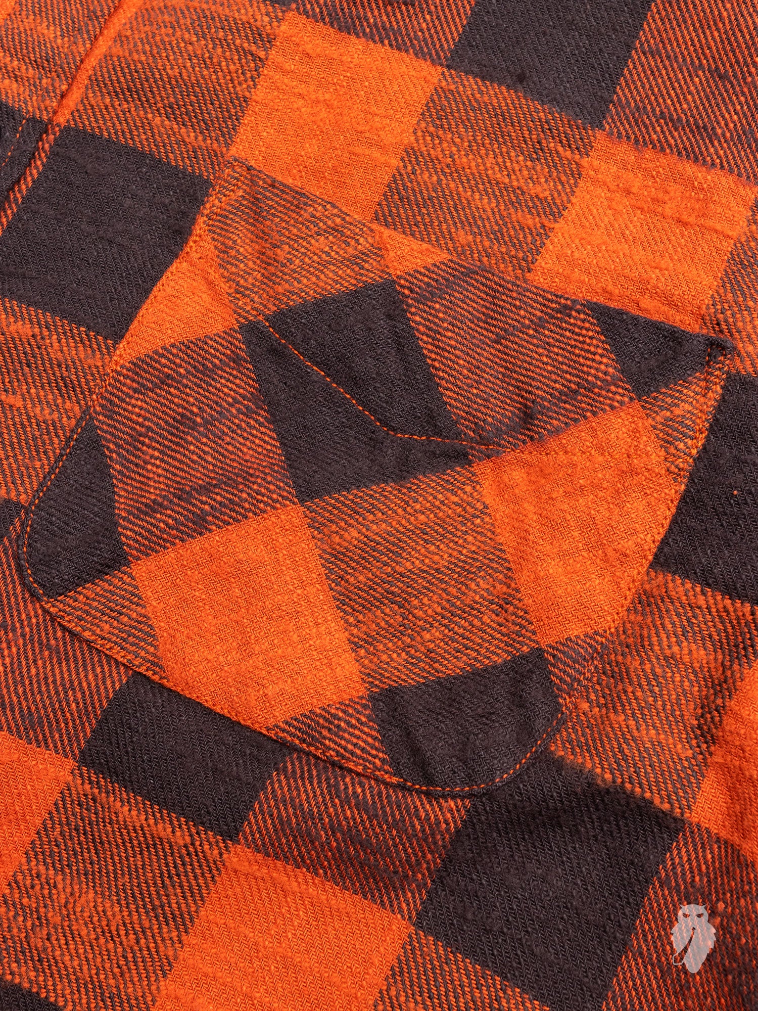 Buffalo Check Work Shirt in Red Orange - Image 4