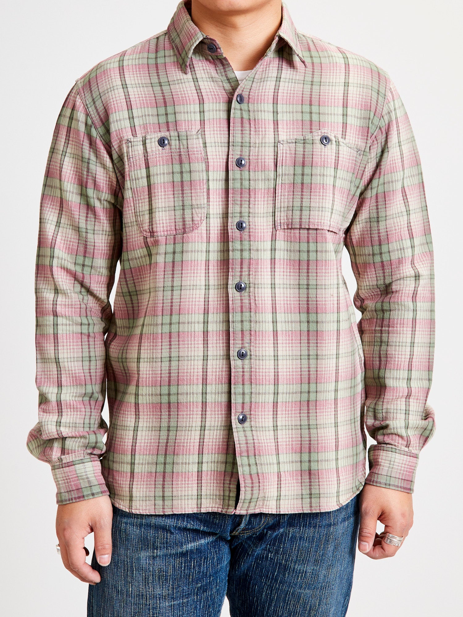 Butte Work Shirt in Sage/Pink - Image 2