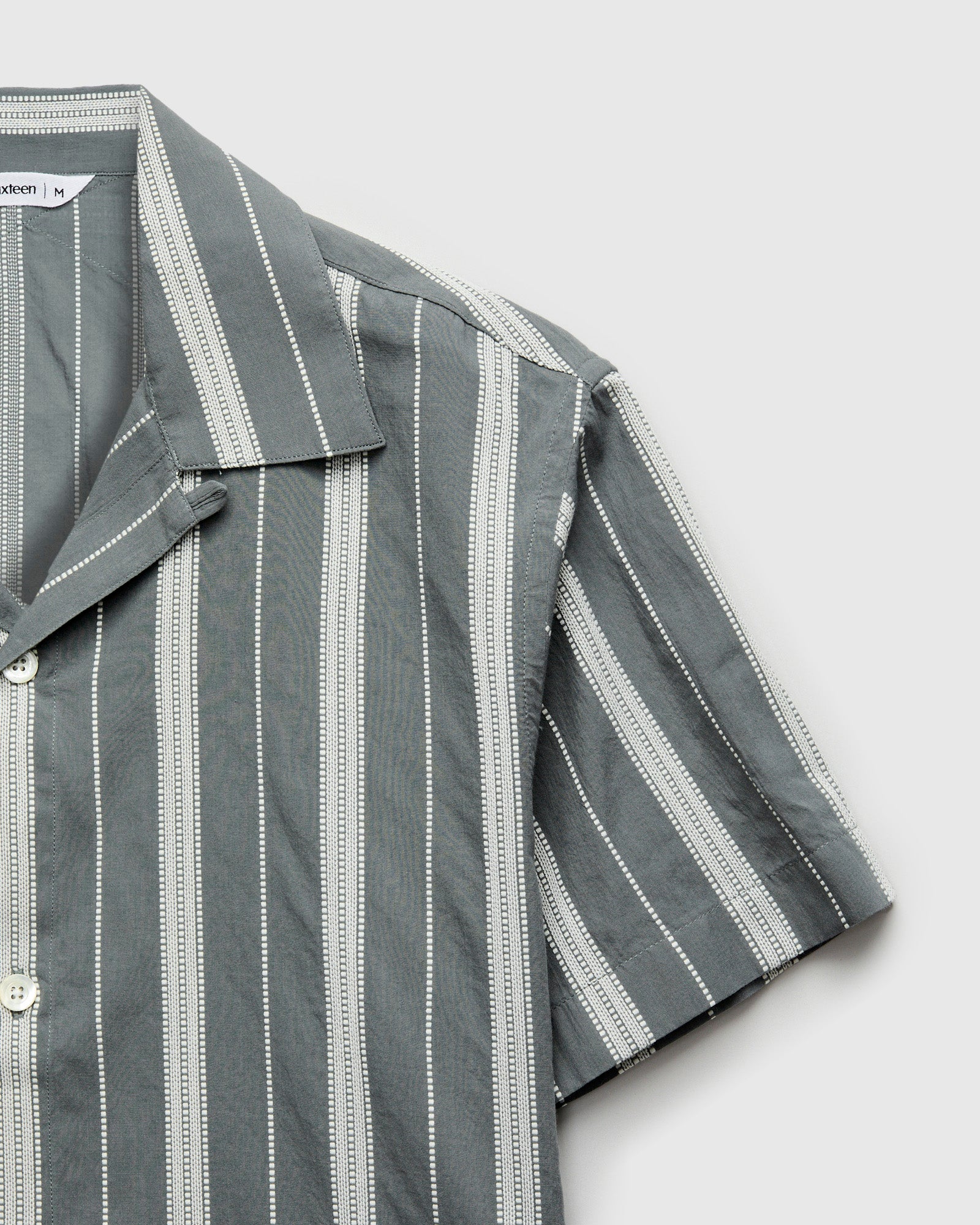 Cabana Shirt in Sage Ticking Stripe - Image 4