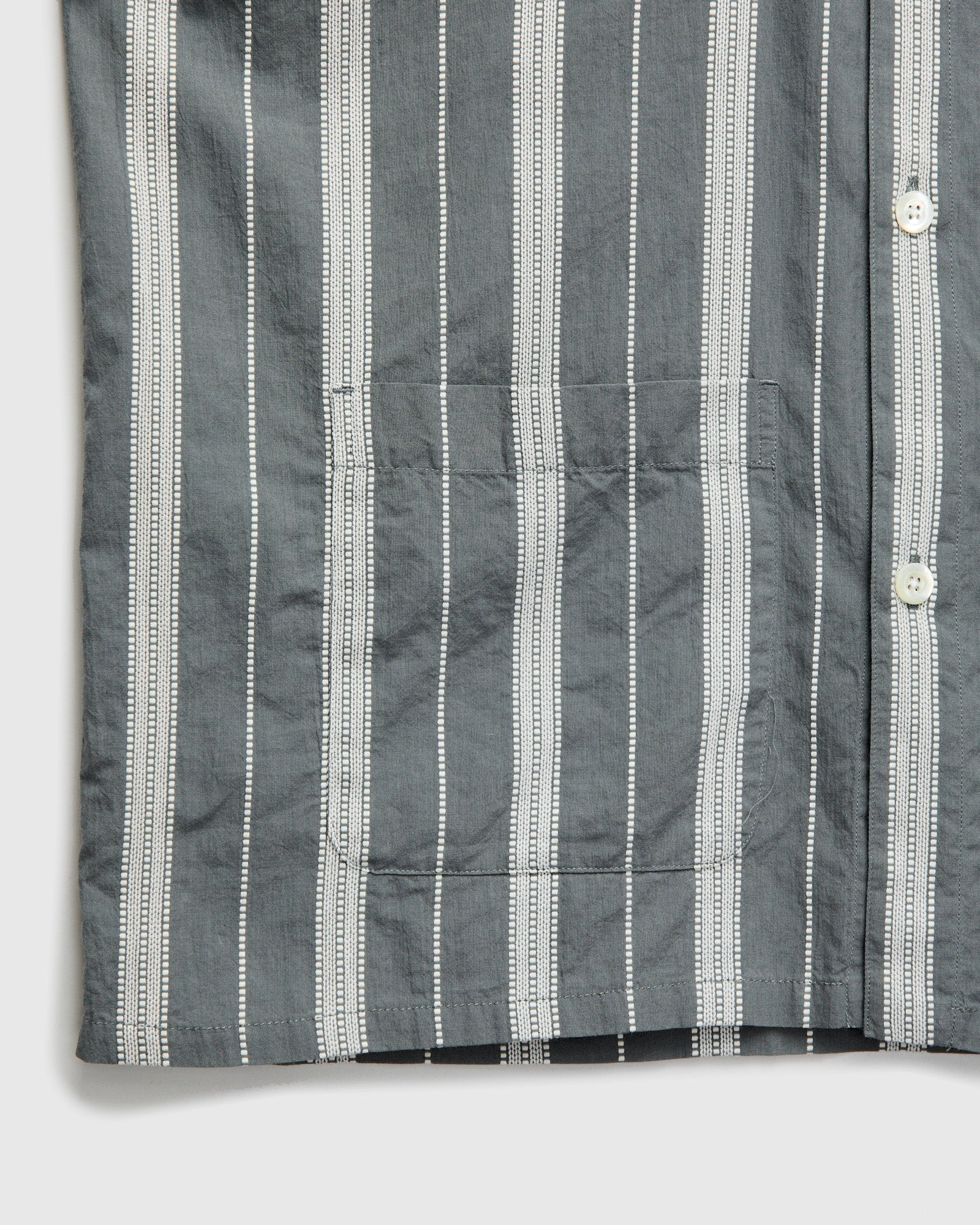 Cabana Shirt in Sage Ticking Stripe - Image 6