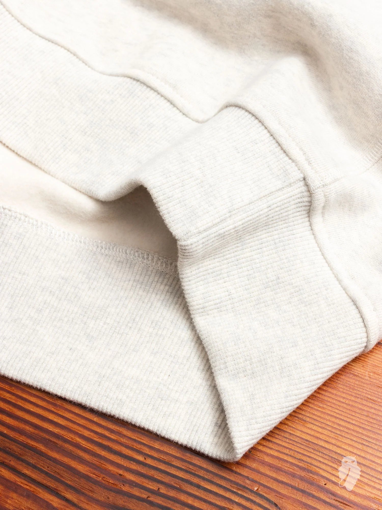"Calendula Embroidery" Crewneck Sweater in White Melange - Image 7