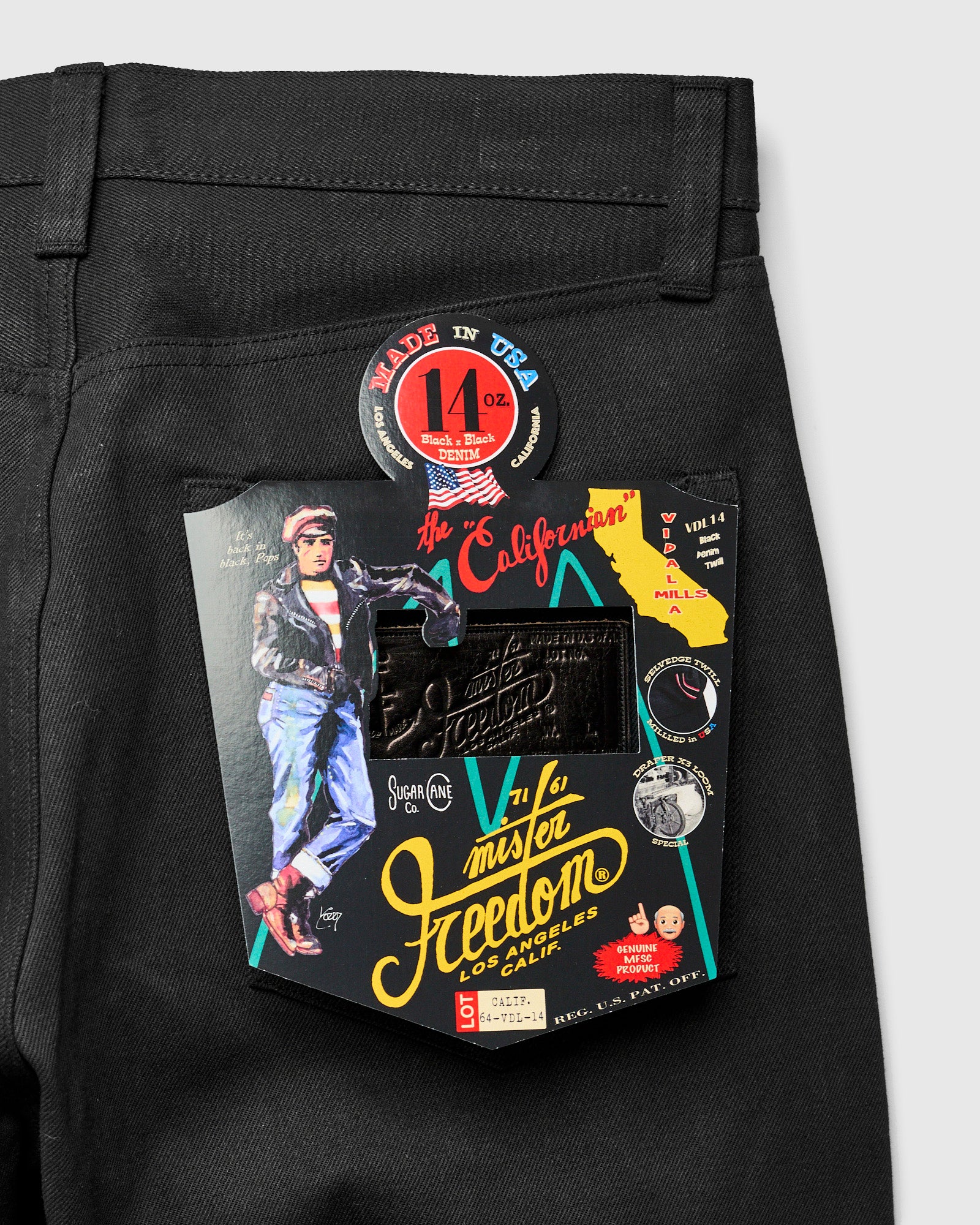 Lot 64 "Vidalia Mills" 14oz Black Selvedge Denim - Classic Tapered Fit - Image 4