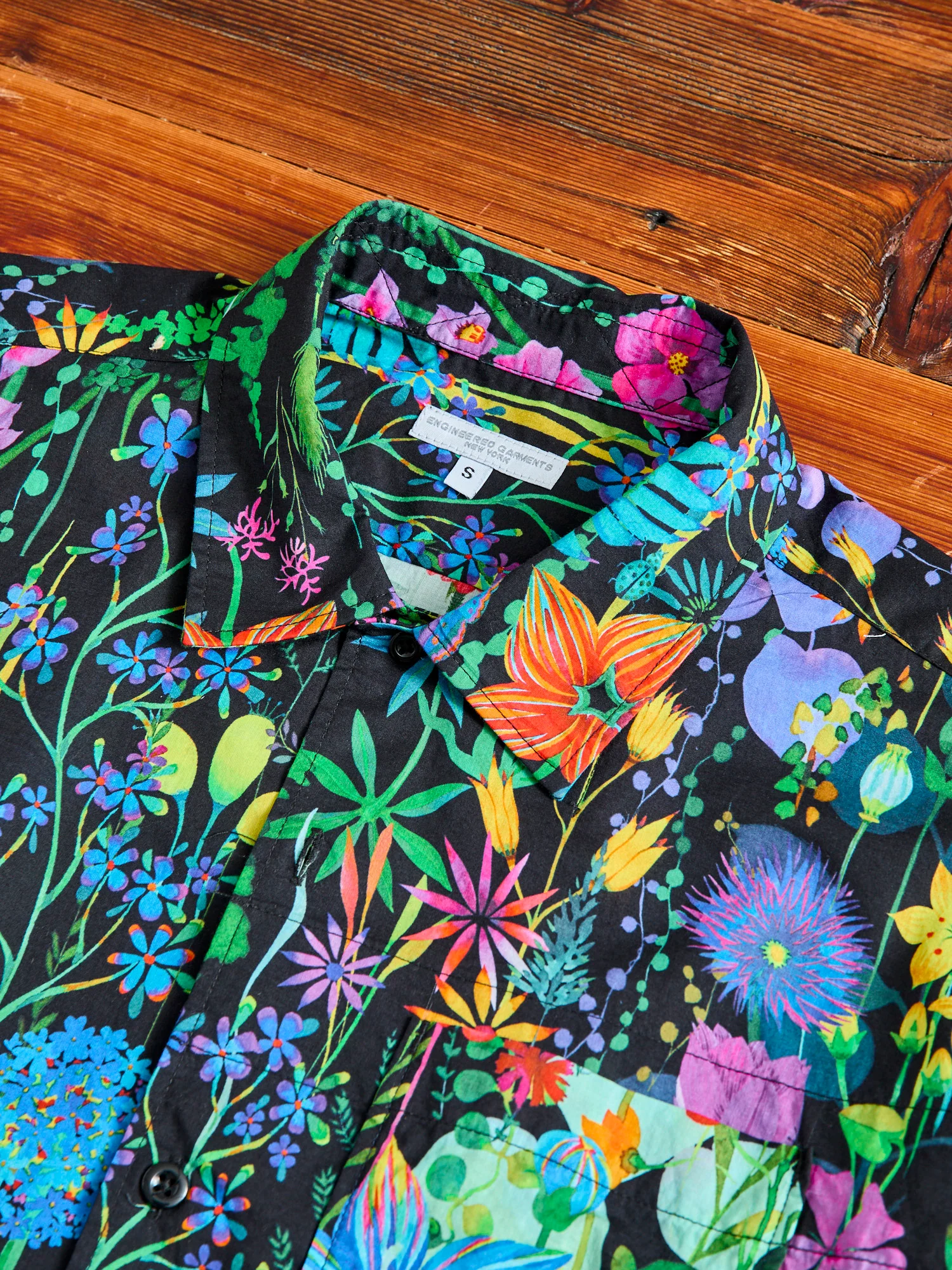 Camp Shirt in Black Floral Lawn - Image 3