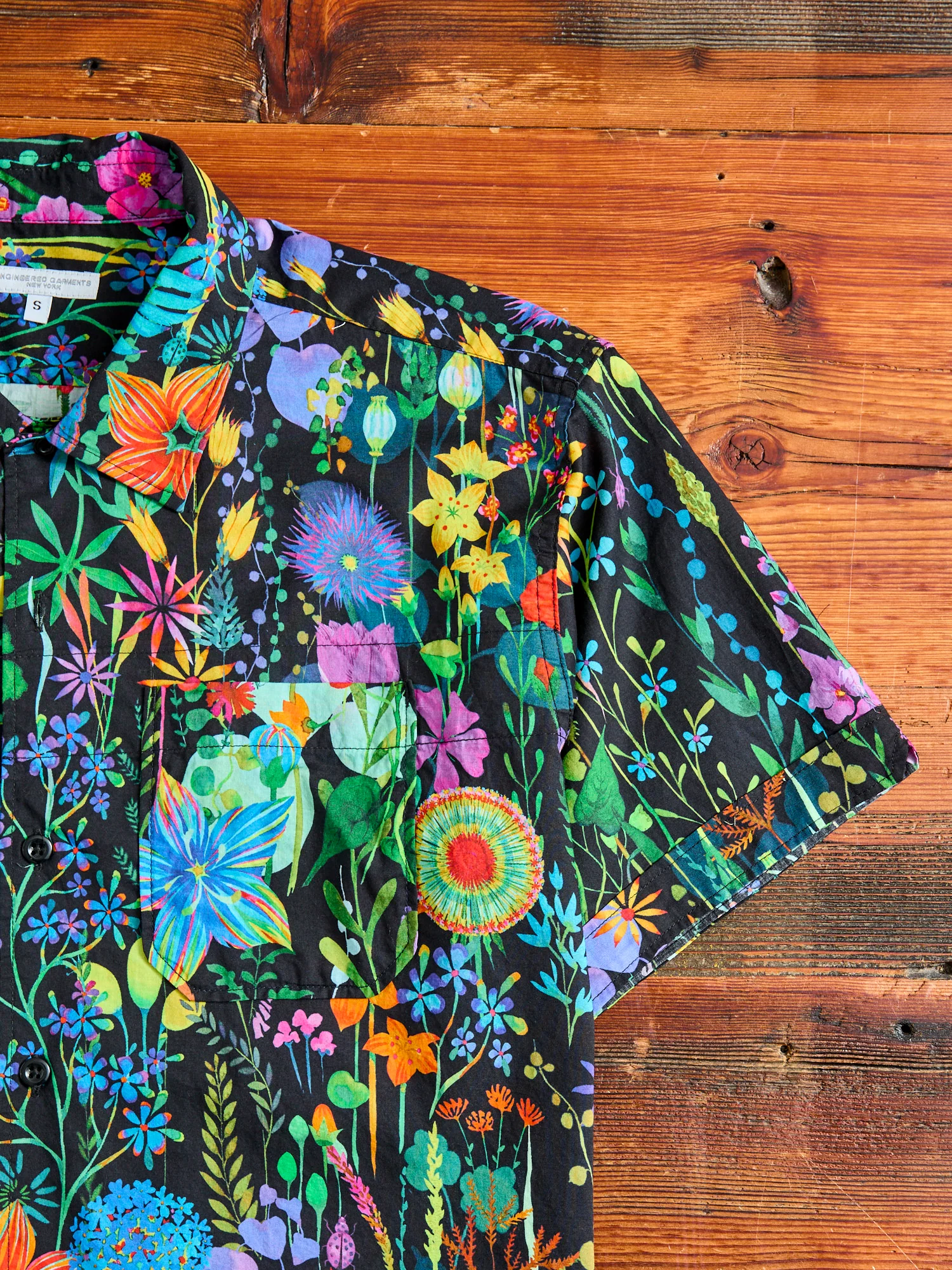 Camp Shirt in Black Floral Lawn - Image 4