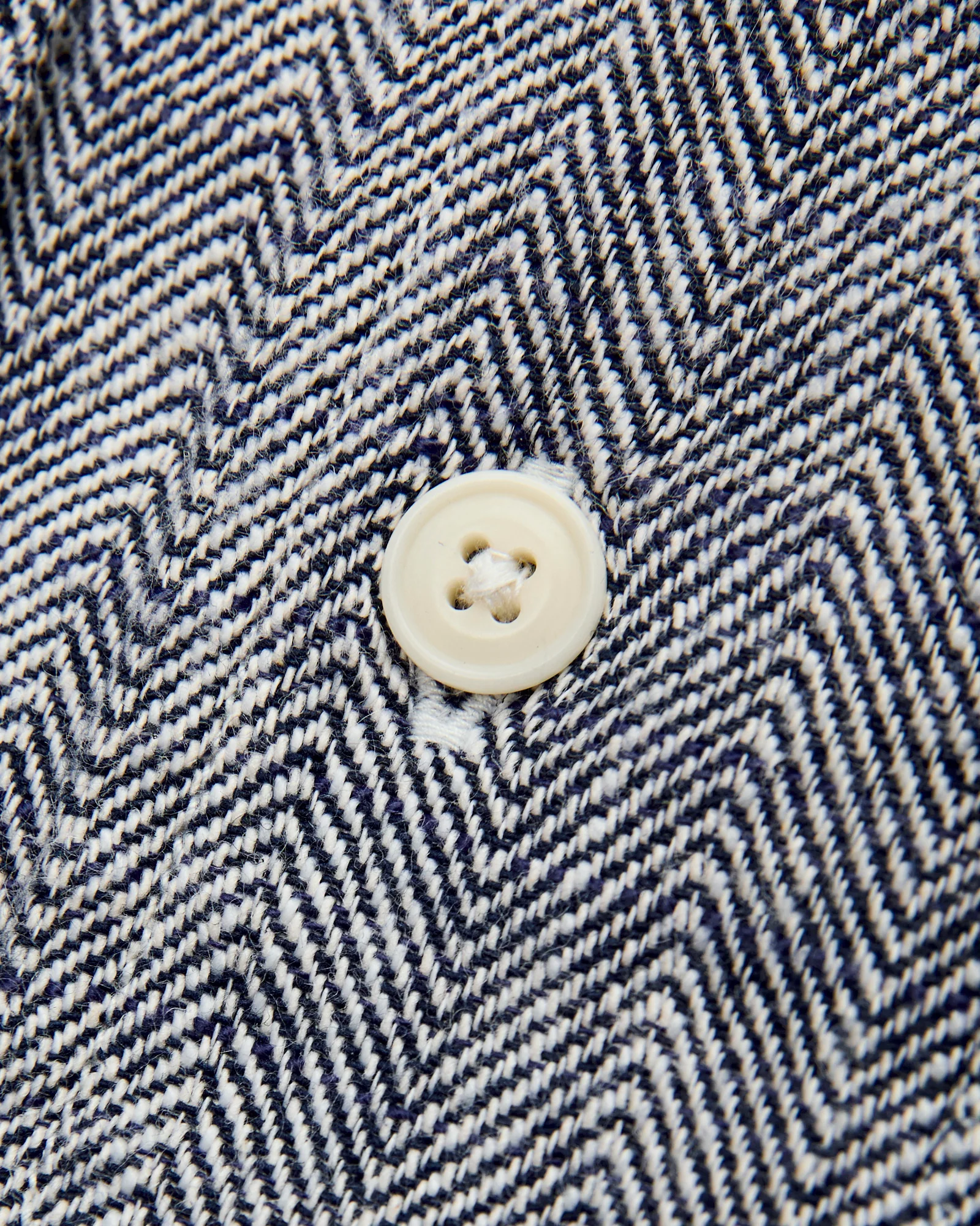 Camp Shirt in Black Linen Herringbone Twill - Image 4
