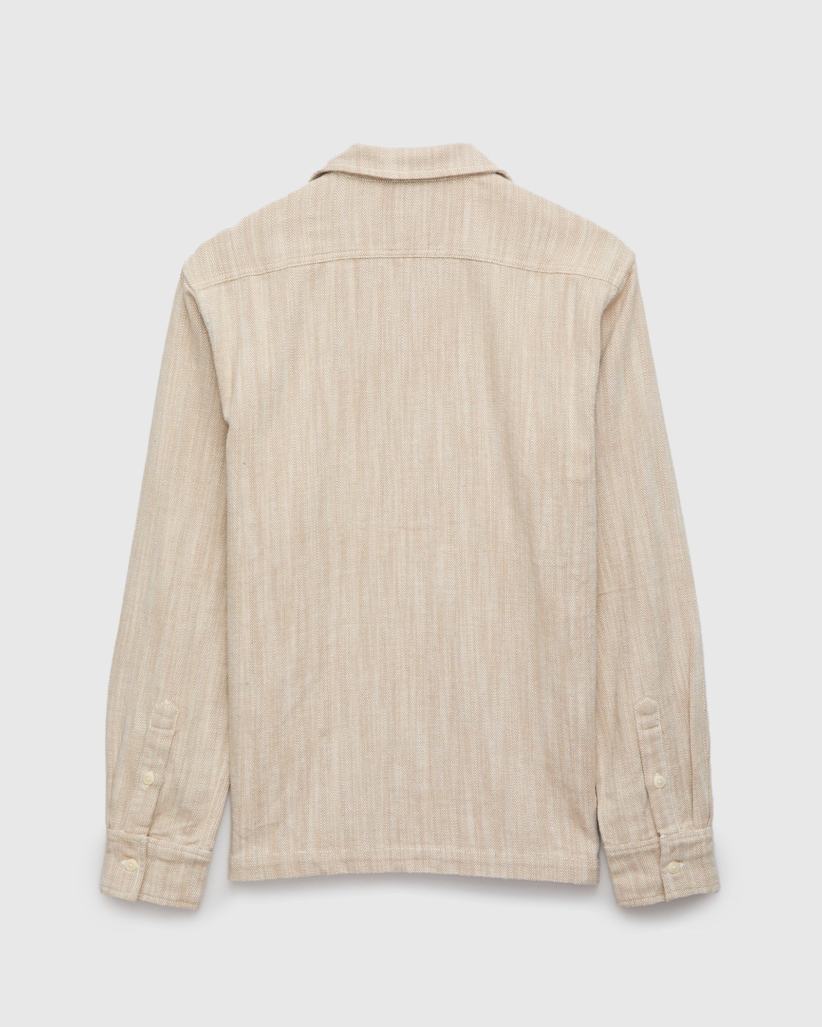 Camp Shirt in Ecru Linen Herringbone Twill - Image 2