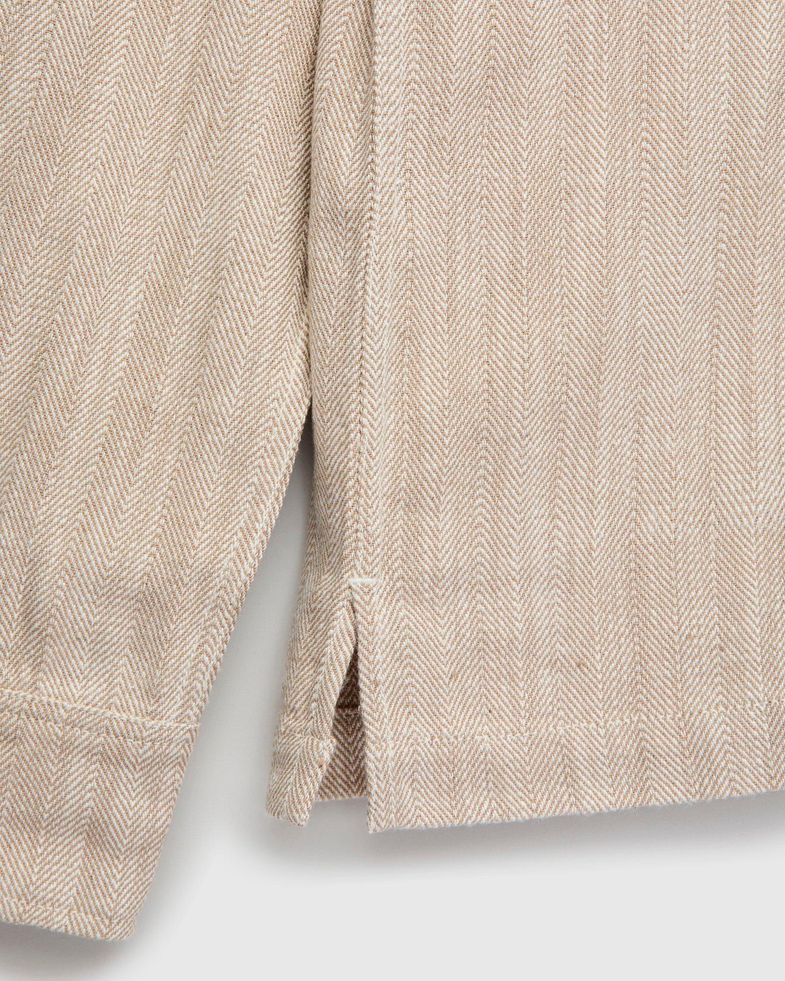 Camp Shirt in Ecru Linen Herringbone Twill - Image 6