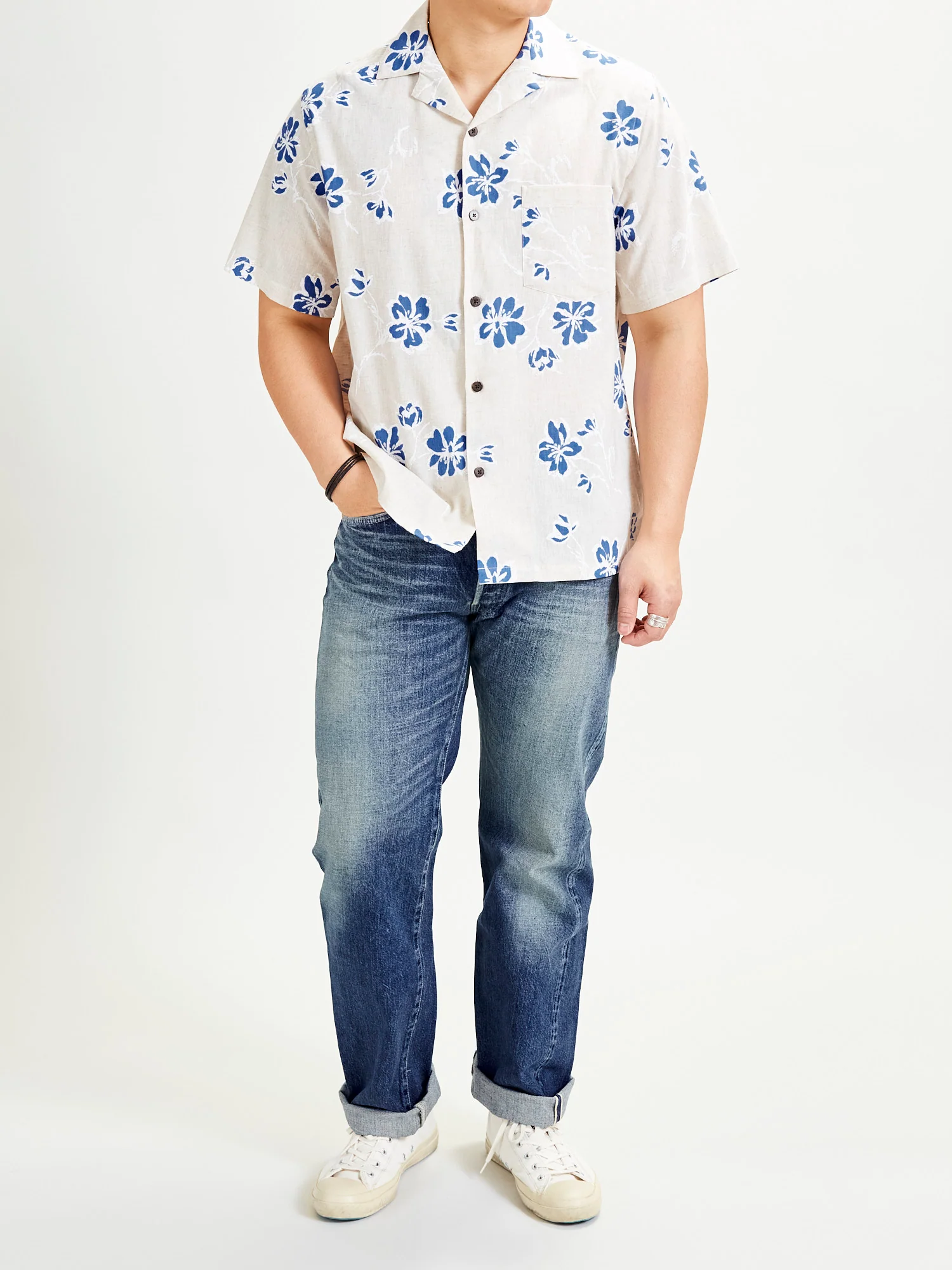 Canvas Button-Up Shirt in Blue - Image 11