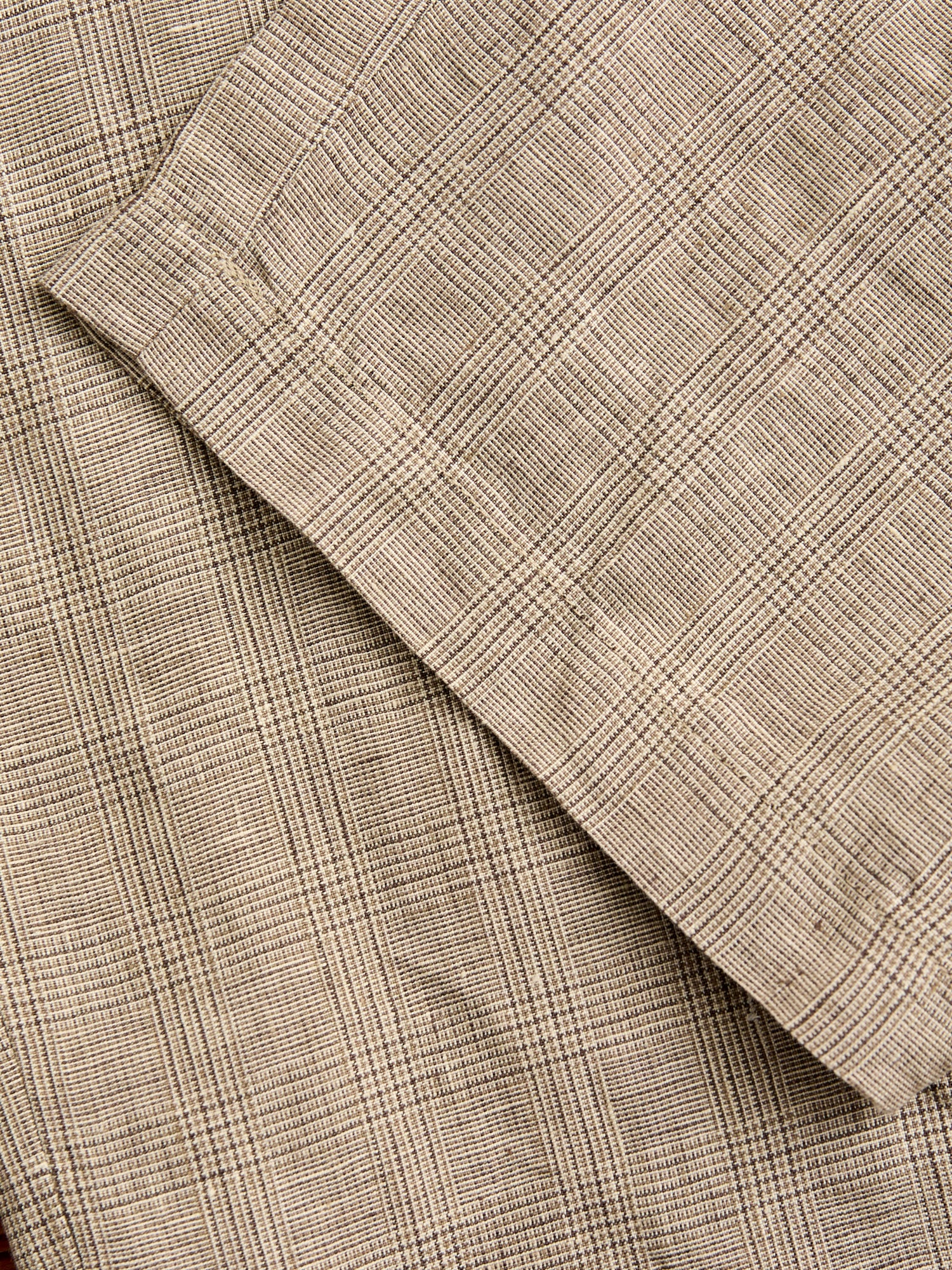 Carlyle Pants in Beige Linen Glen Plaid - Image 9