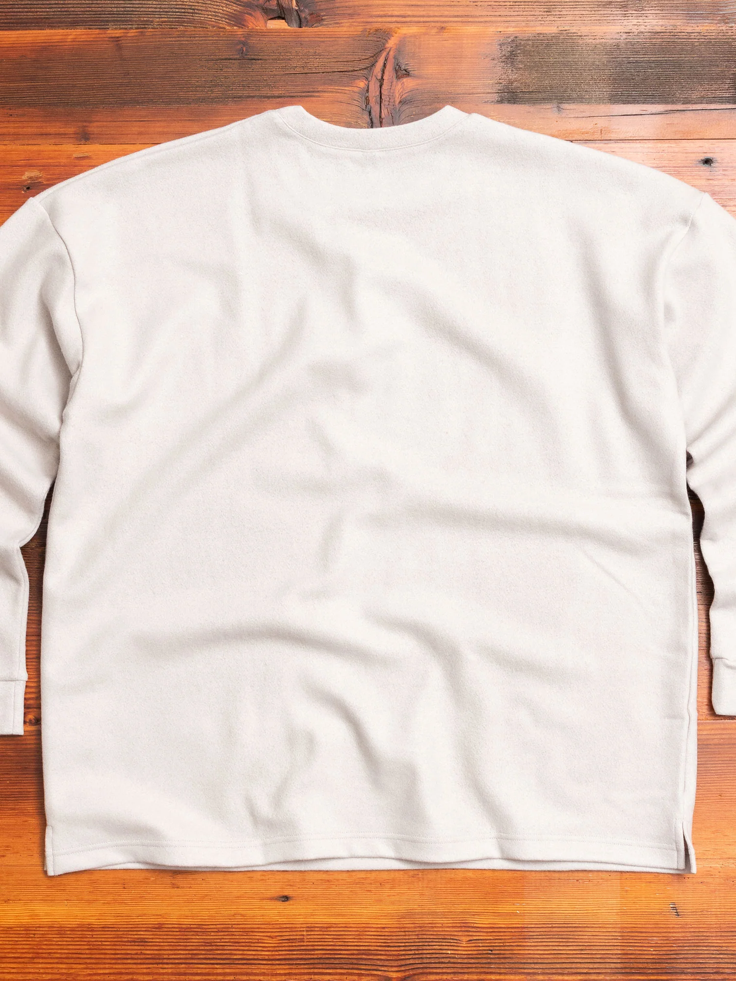 Cashmere Flannel Relaxed Crewneck Sweater in Cloud - Image 6