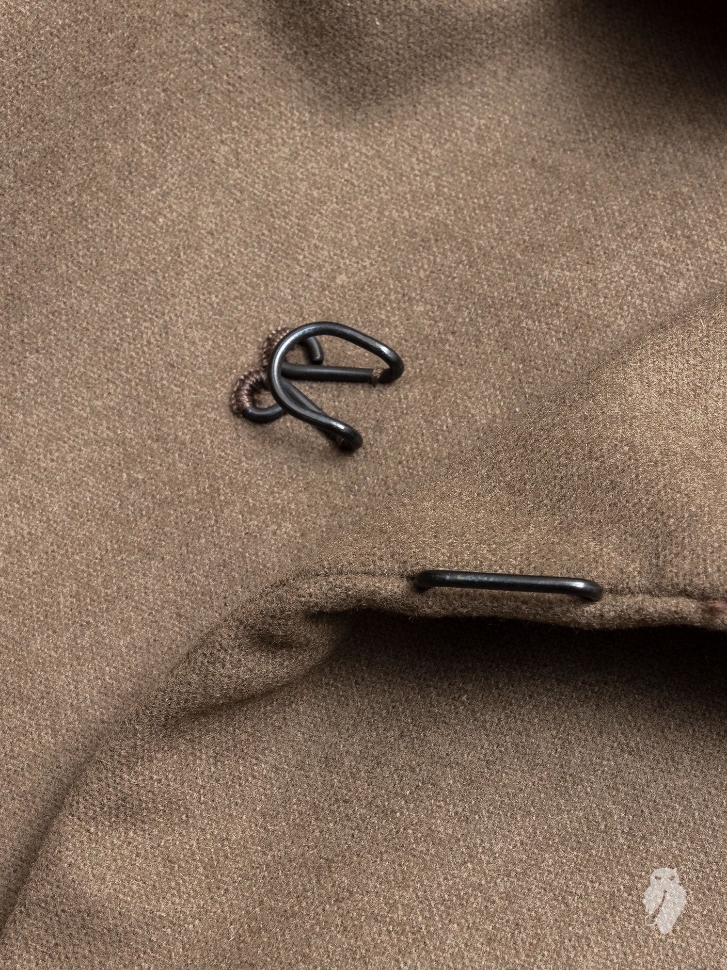 Cashmere Melton Stand Collar Coat in Khaki - Image 4
