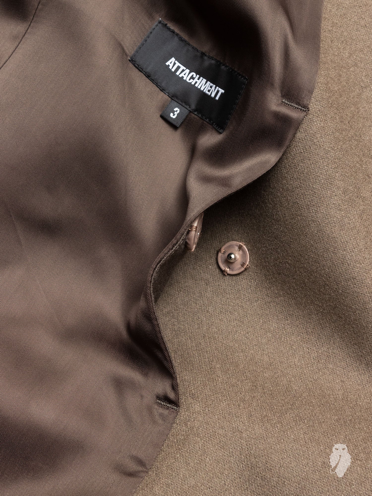 Cashmere Melton Stand Collar Coat in Khaki - Image 9