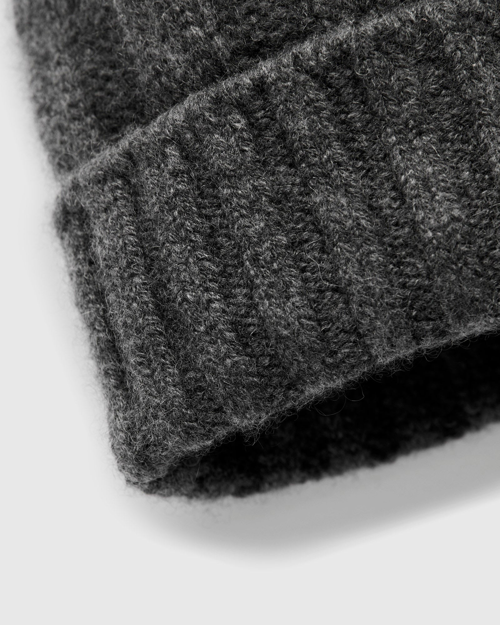 Cashmere Rib Watch Cap in Charcoal Grey - Image 2
