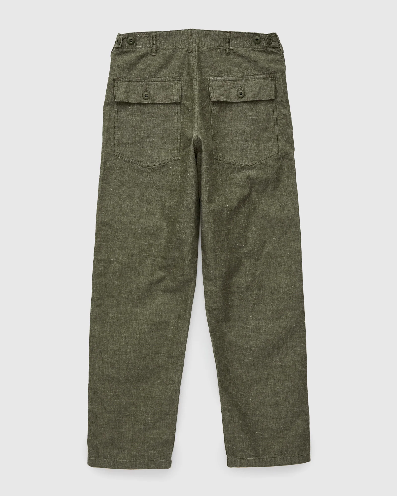 Chambray Straight Fatigue Pants in Dusty Olive - Image 2