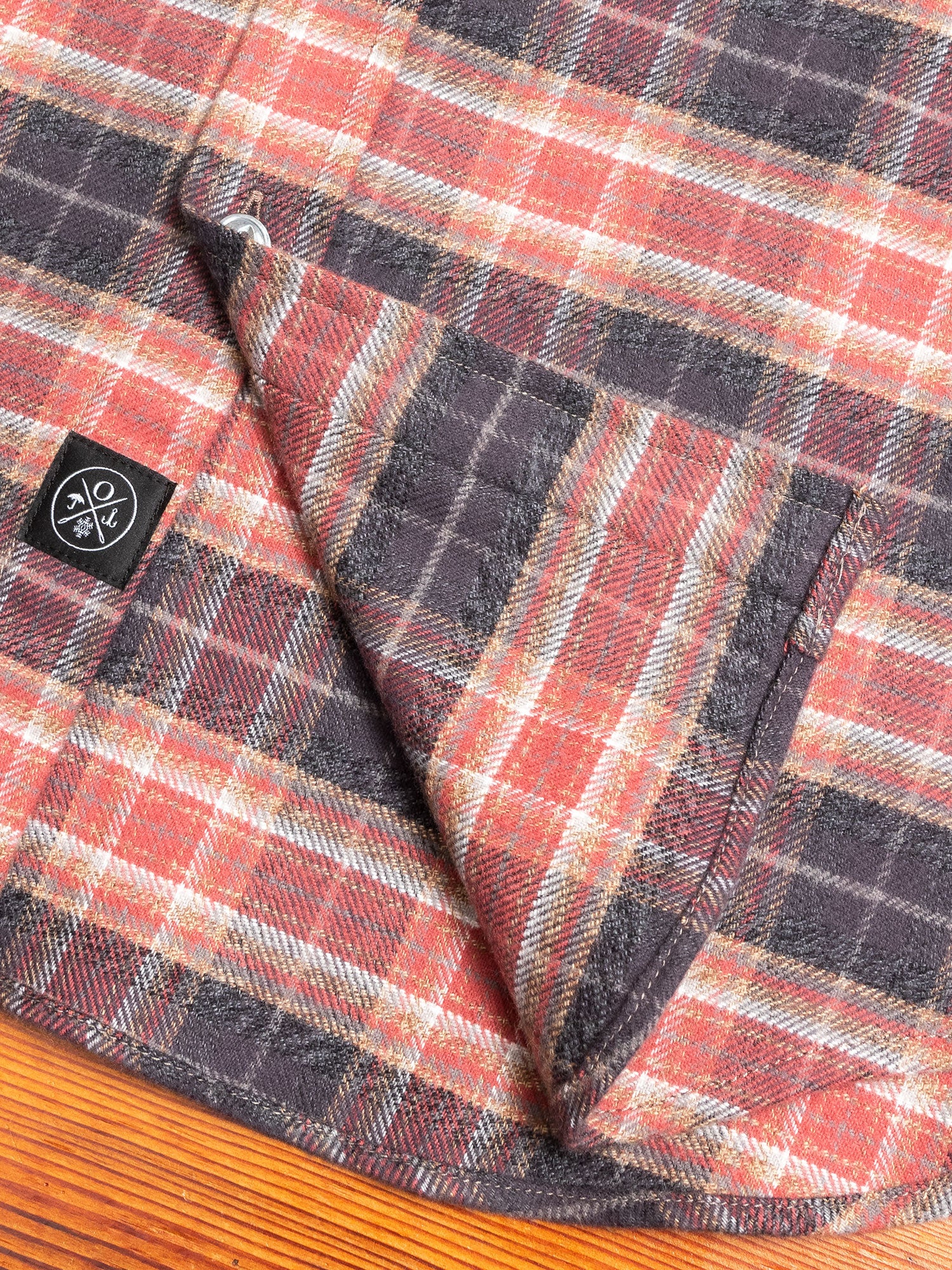 Check Flannel Button-Down Shirt in Brick - Image 11