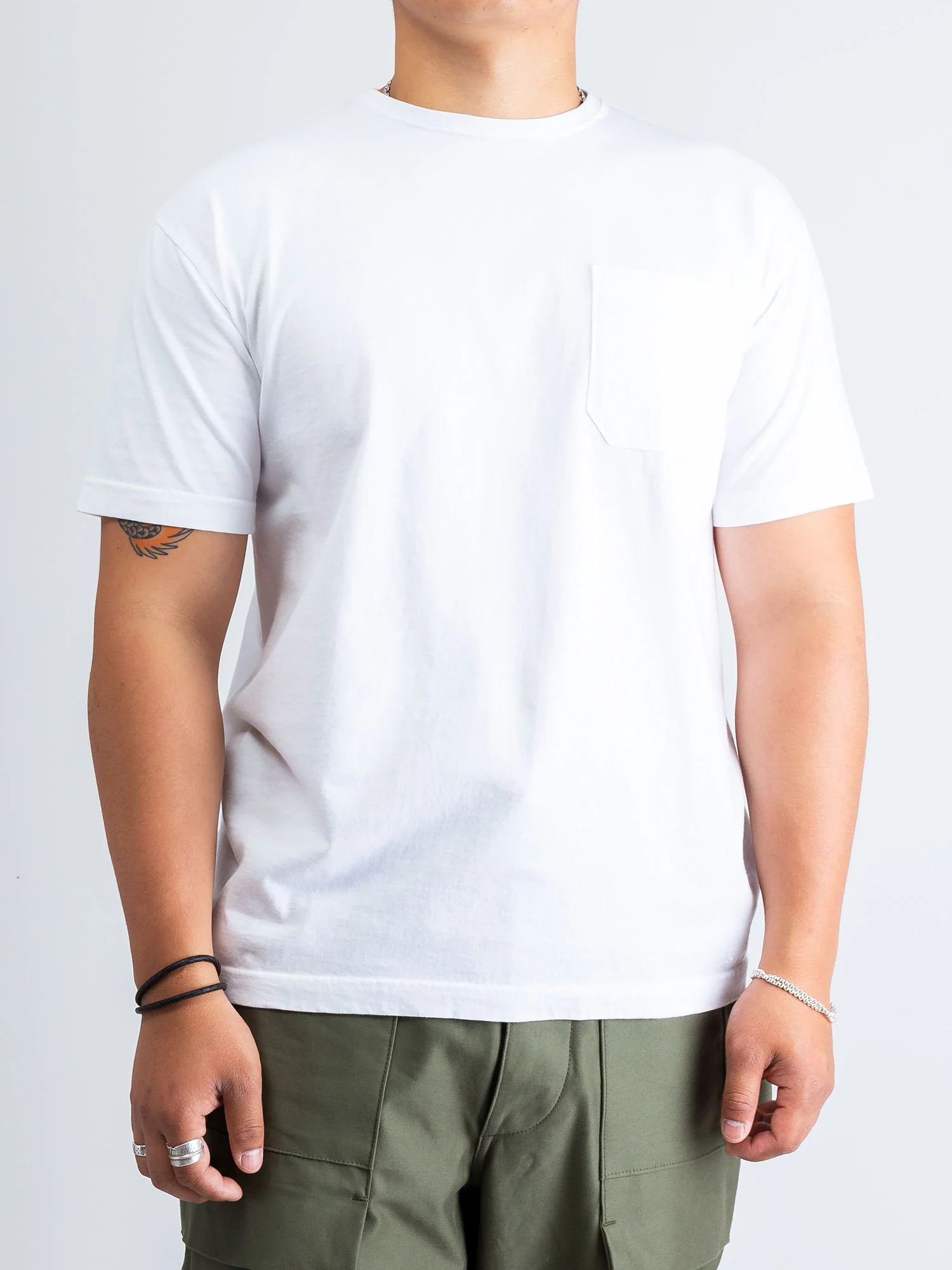 Chop Corner Pocket T-Shirt in White - Image 2