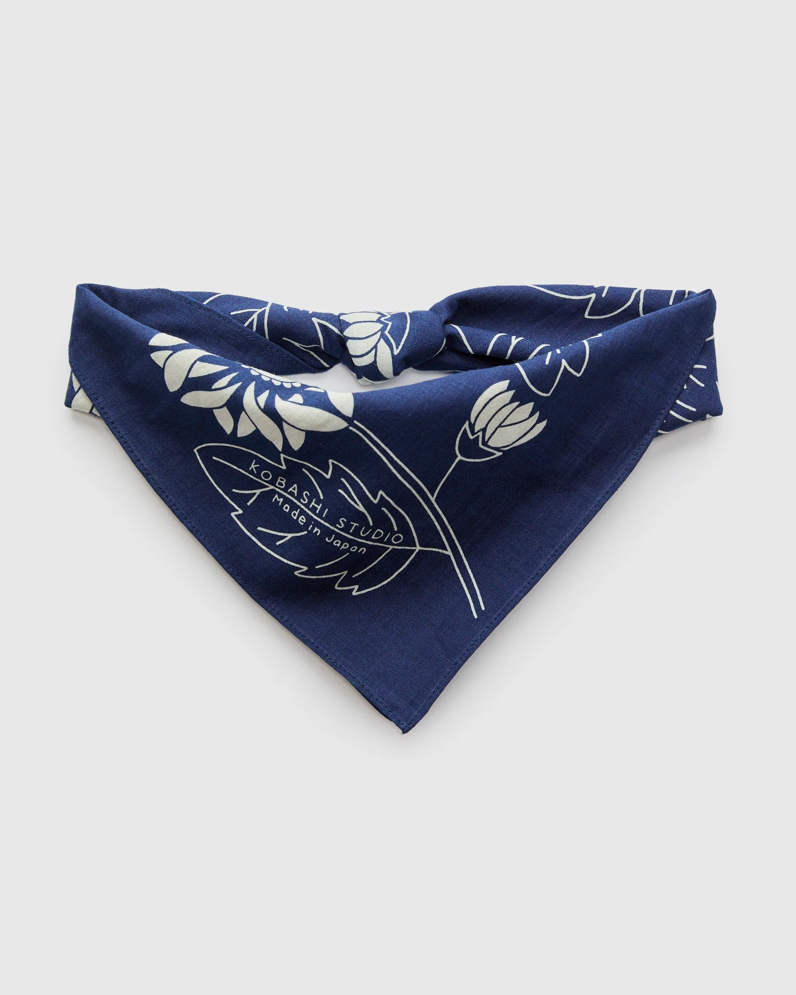 Chrysanthemum Bandana in Natural Indigo - Image 2