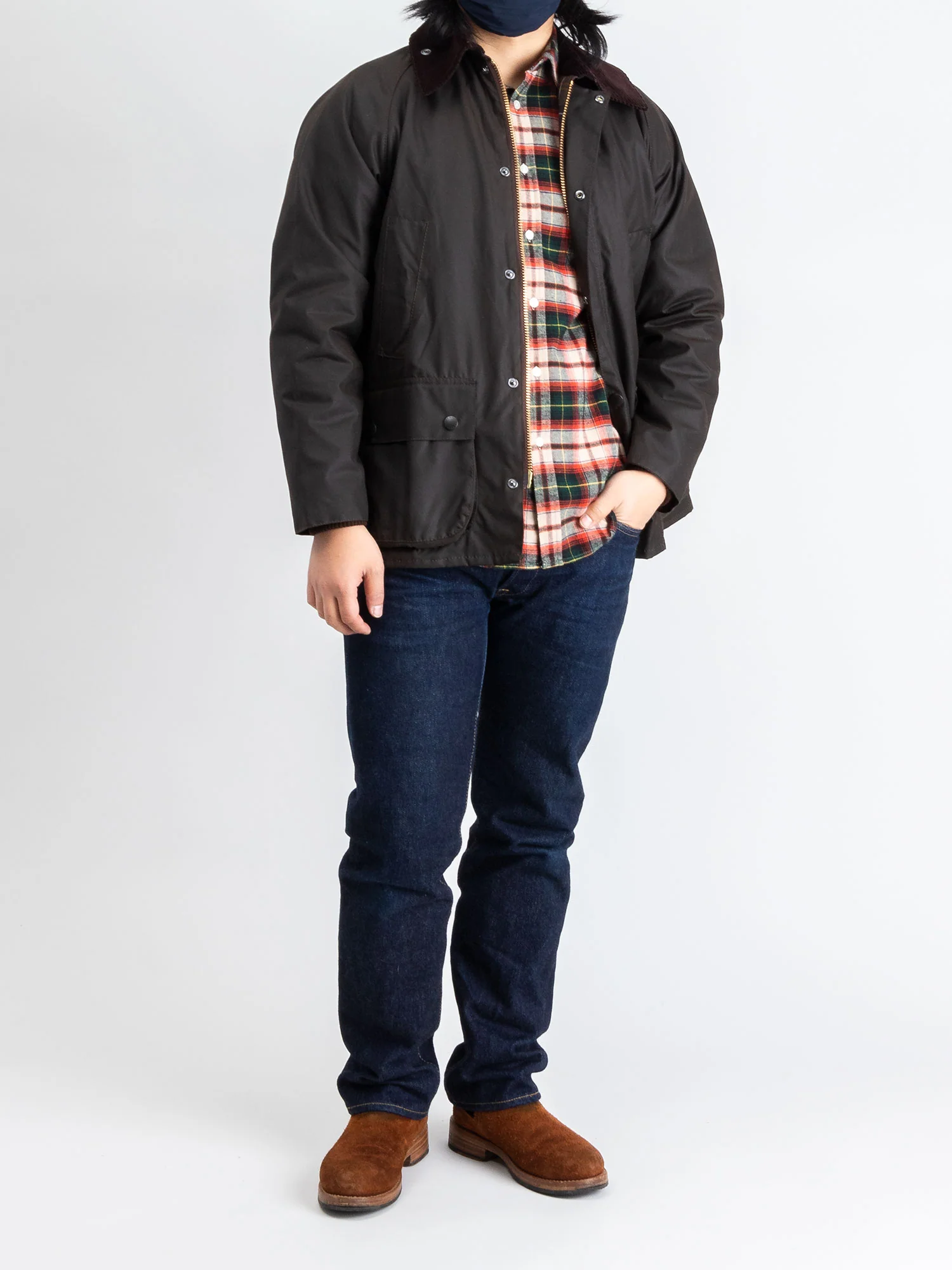 "Classic Bedale" Wax Jacket in Olive - Image 16