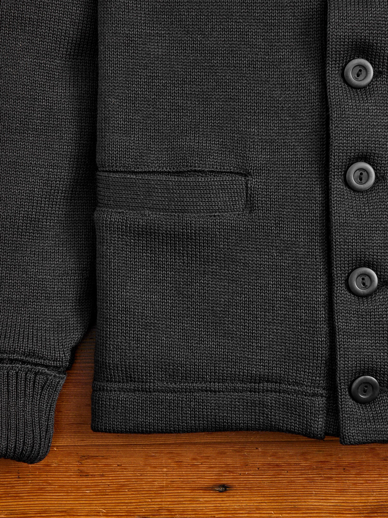 Classic Cardigan in Dark Charcoal - Image 4