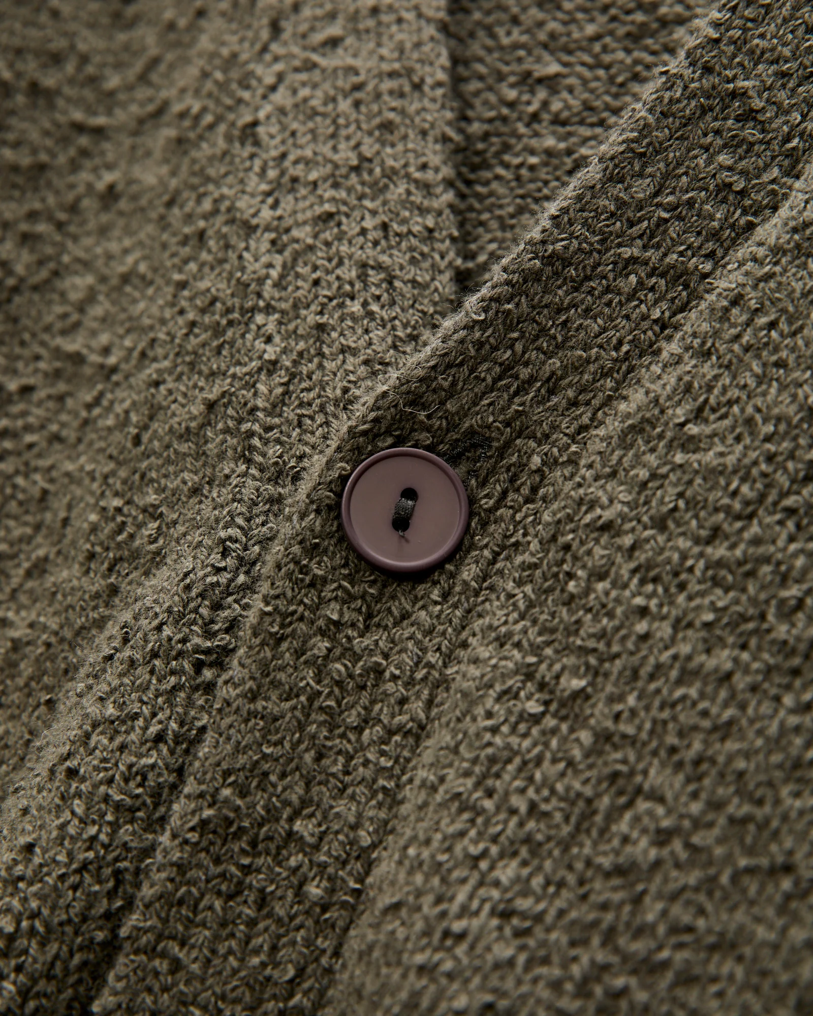 Classic Cardigan in Olive Boucle - Image 4
