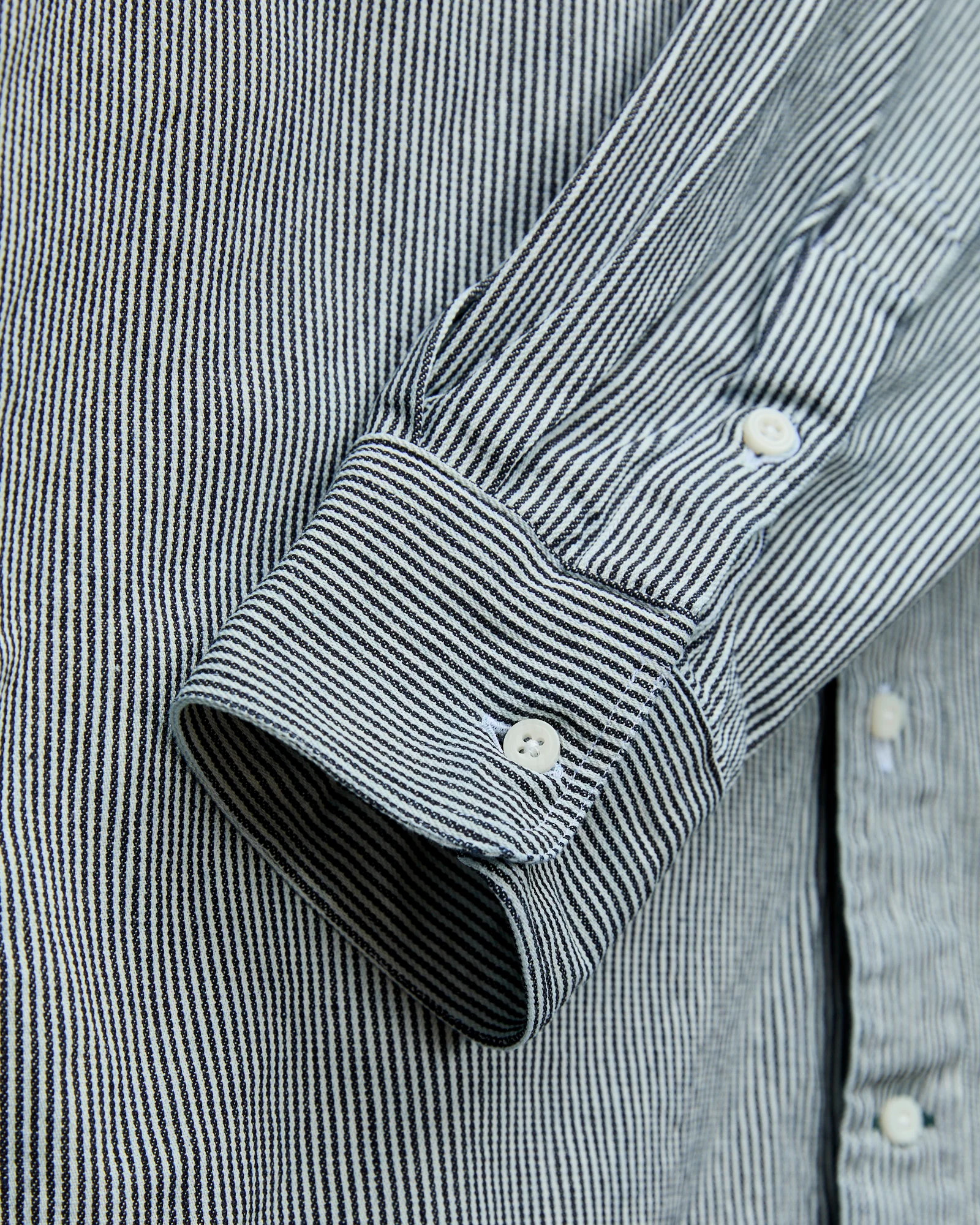 Hickory Stripe Denim Workshirt in Blue Stripe - Image 5
