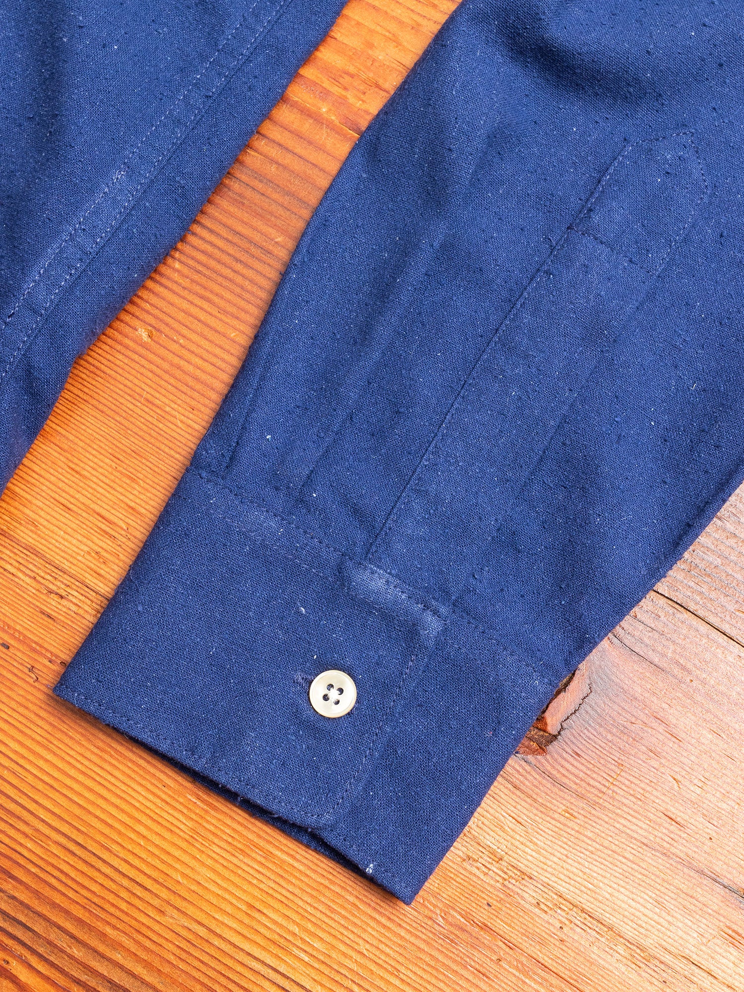 Classic Shirt in Scilla Blue Silk Noil - Image 5