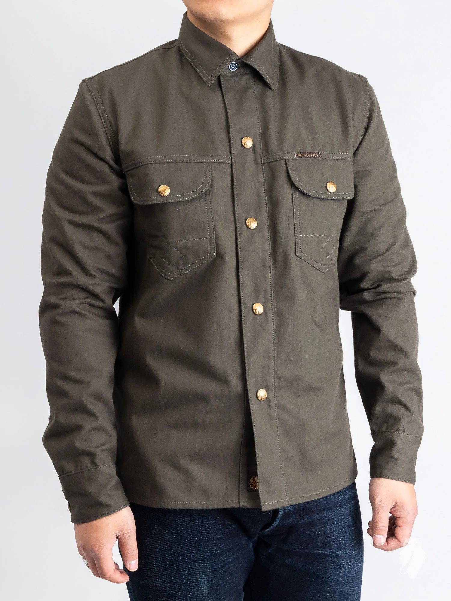 Copeland Canvas Shirt in Dark Green - Image 2