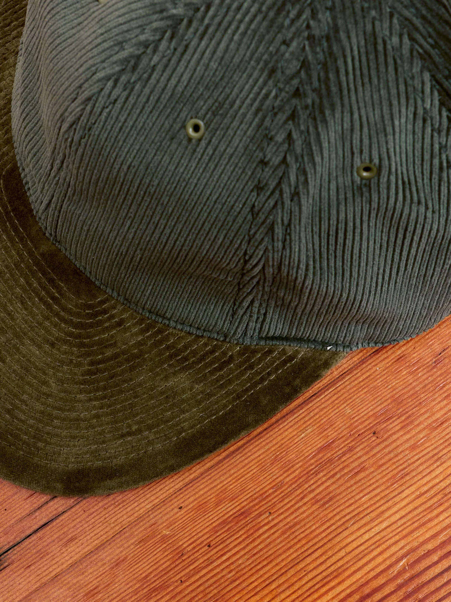 Cord & Velvet Cap in Olive - Image 4
