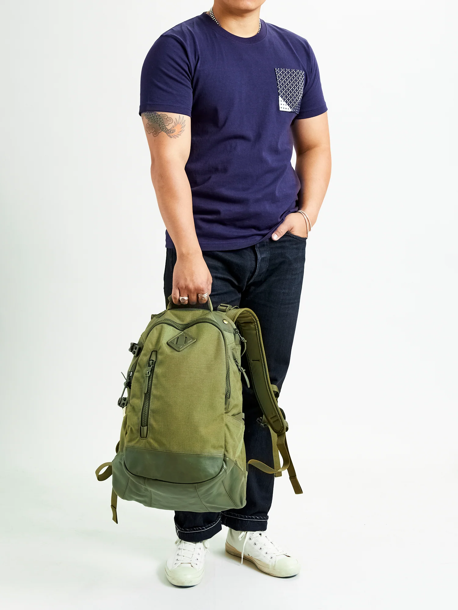 Cordura 20L Backpack in Olive Lambskin - Image 16