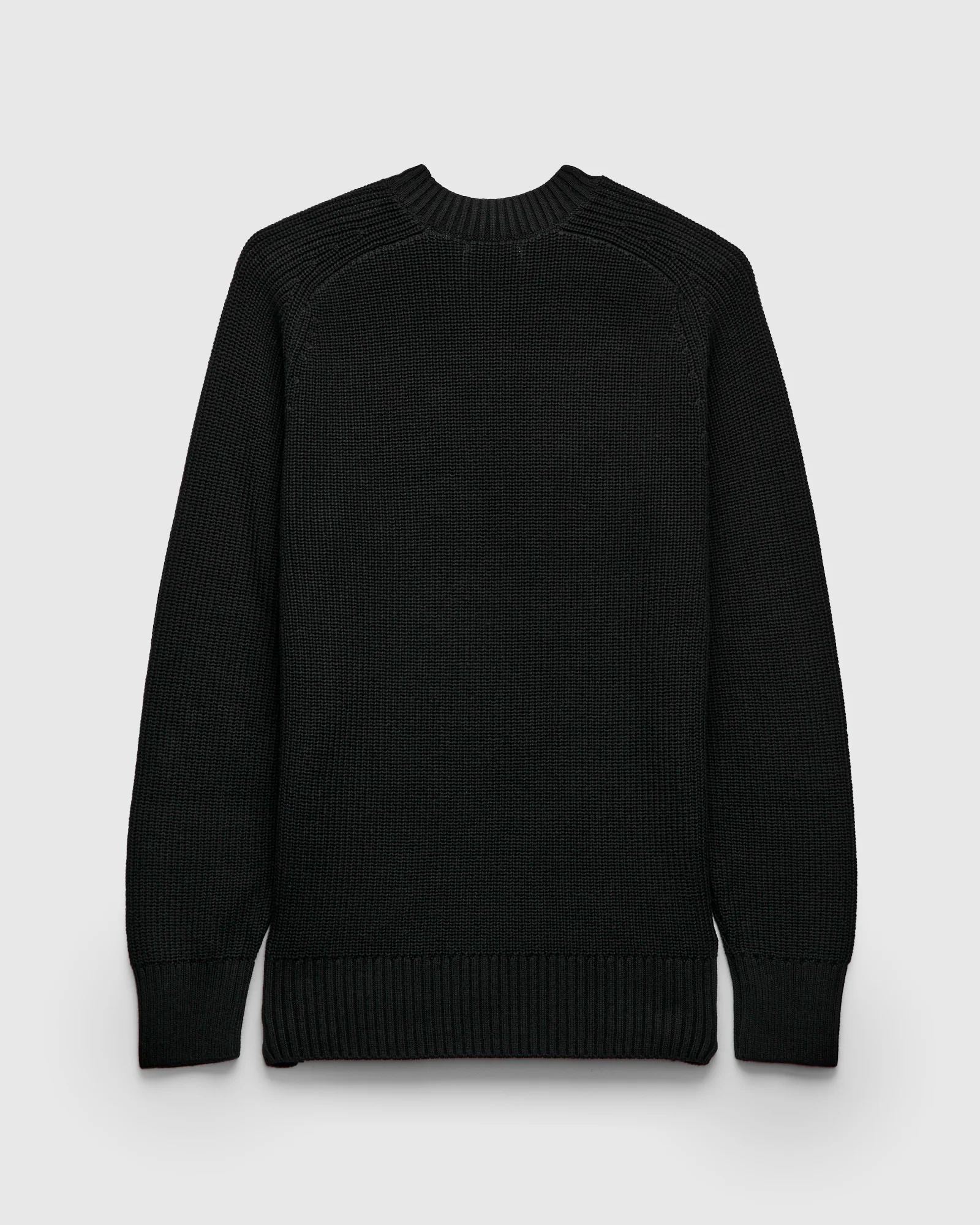 Pima Cotton Crewneck Knit Sweater in Black - Image 3