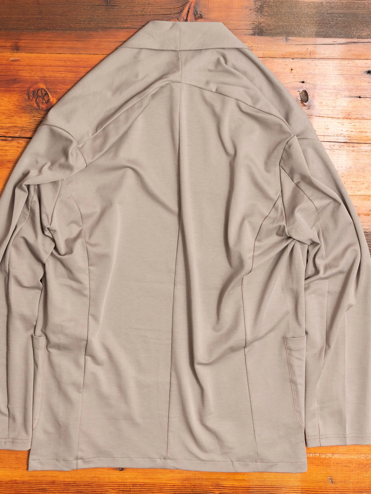 Cotton Double-Face Stole Collar Cardigan in Beige - Image 7