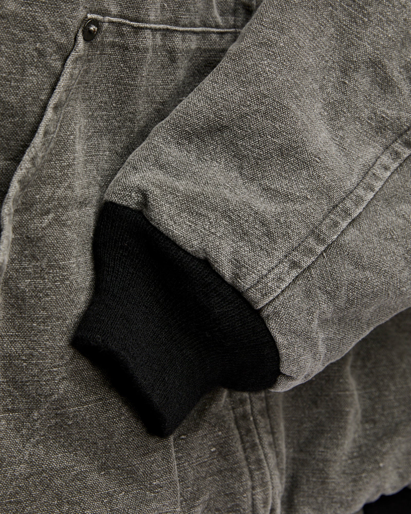 Cotton Hemp Hoody Jacket in Sumi - Image 6