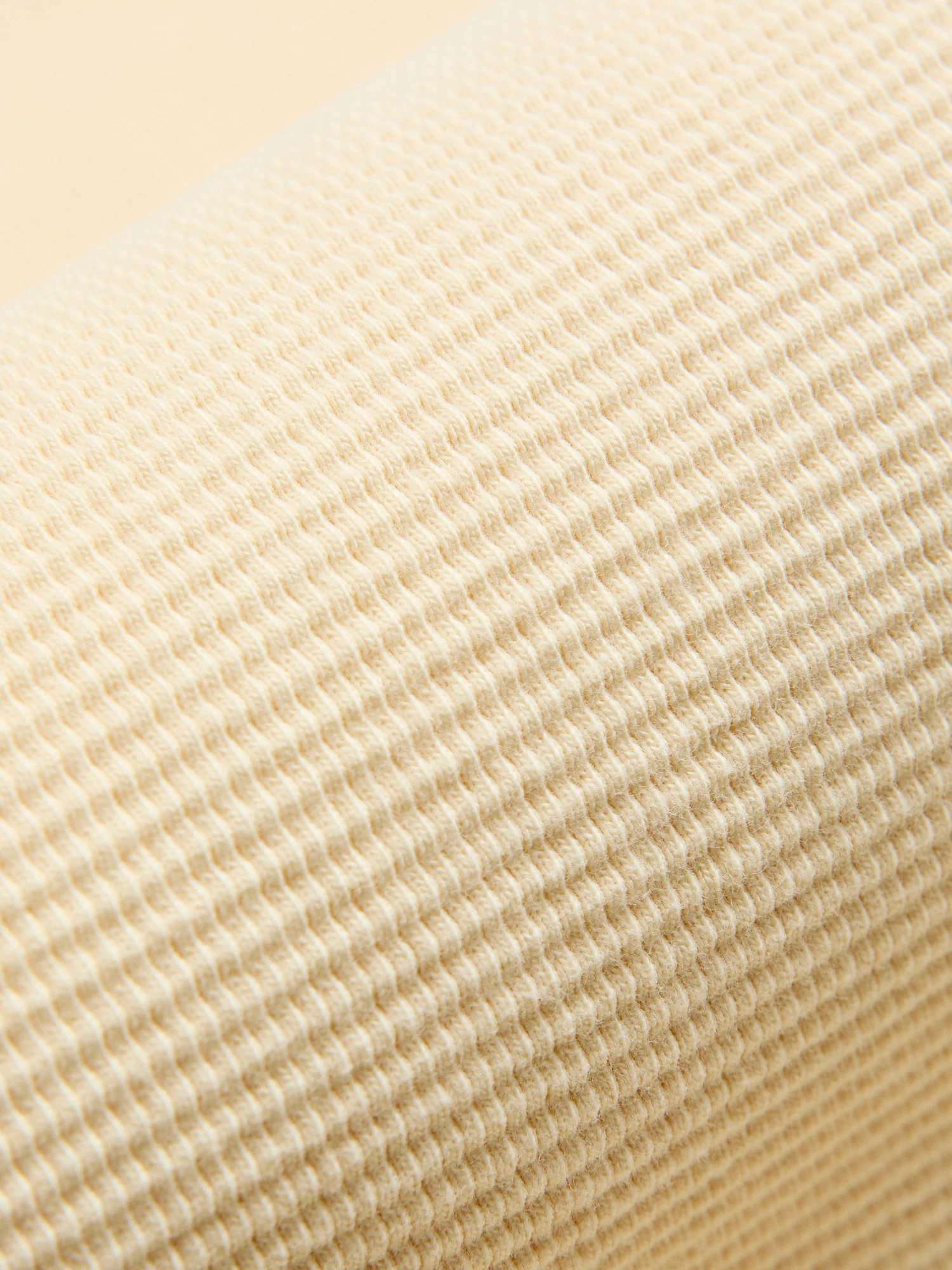 Cotton Longsleeve Thermal Knit in Cream - Image 7