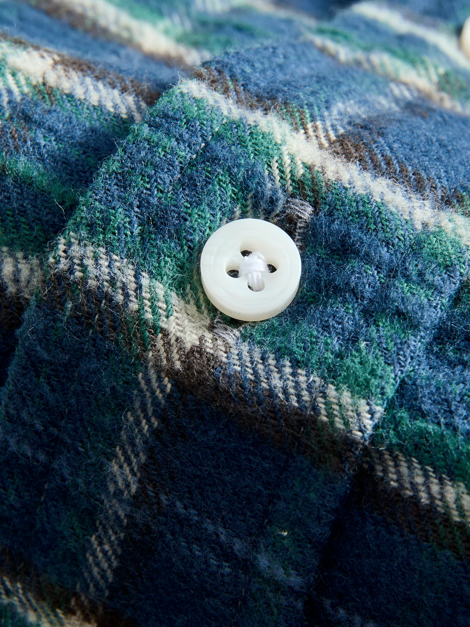 Cotton Slub Check Flannel in Blue - Image 6