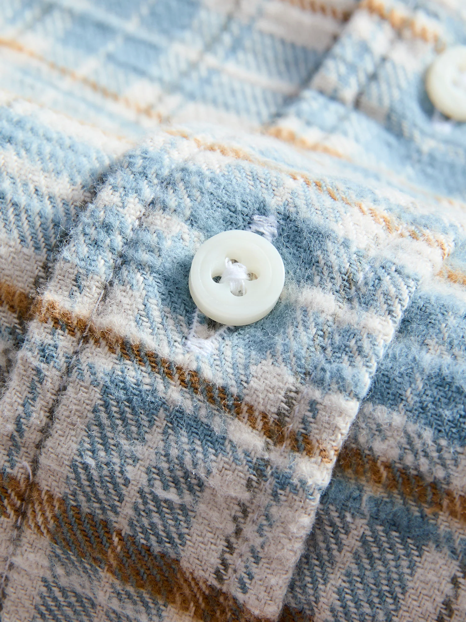 Cotton Slub Check Flannel in White - Image 6