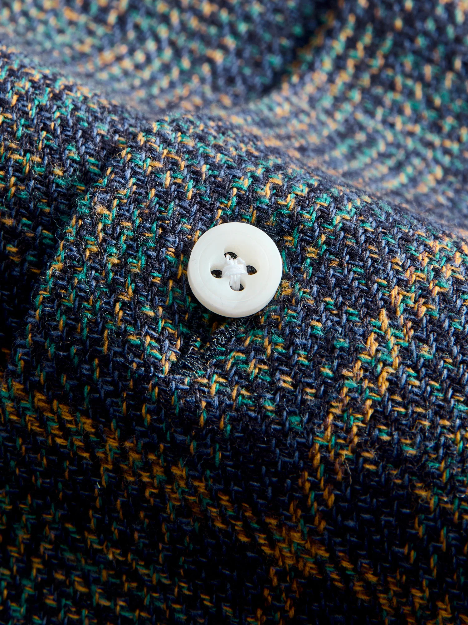 Cotton Tweed Camp Shirt in Blue - Image 6
