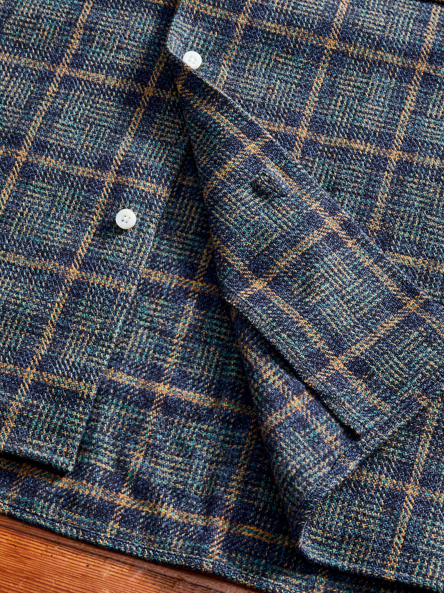Cotton Tweed Camp Shirt in Blue - Image 9