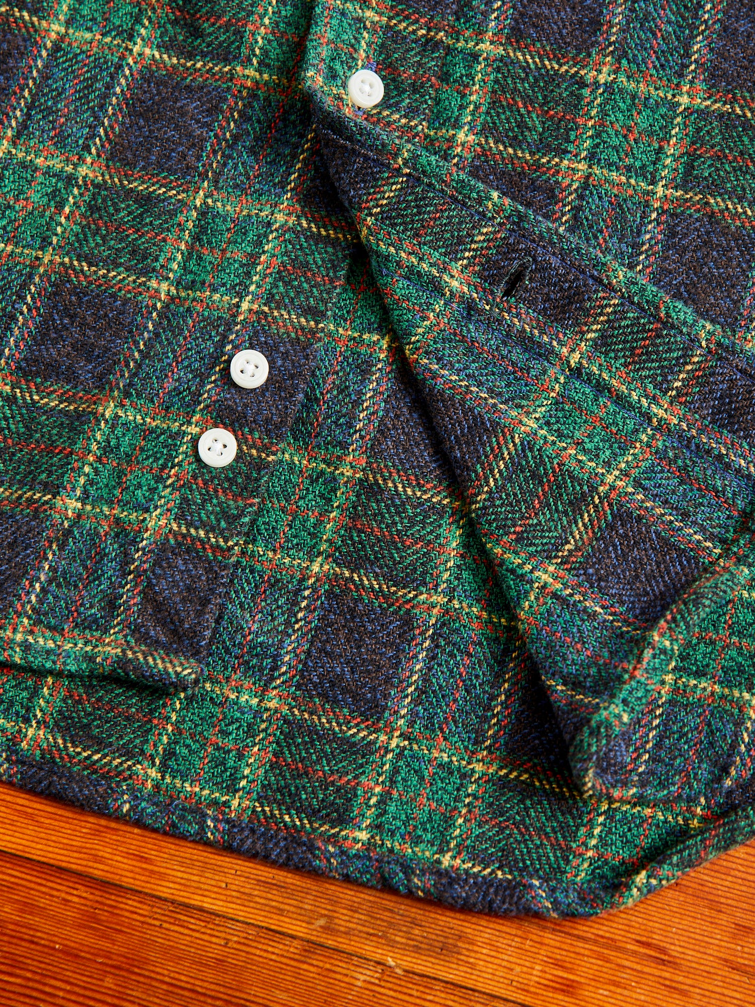 Cotton Tweed Check in Green - Image 7