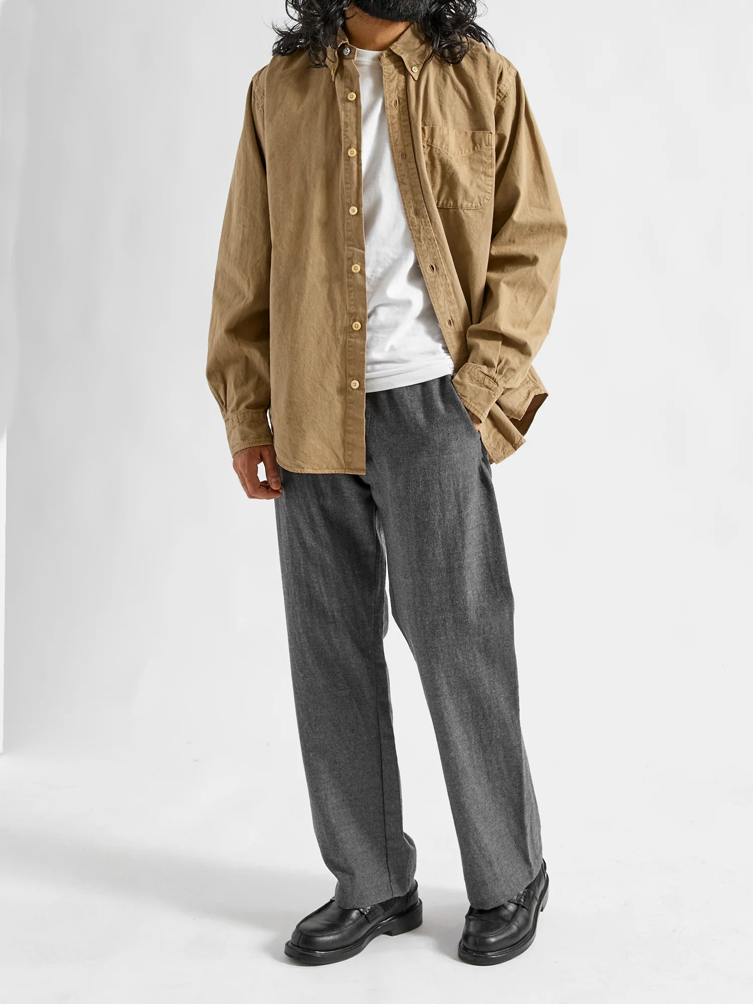 Cotton Wool Easy Pants in Charcoal Grey - Image 11