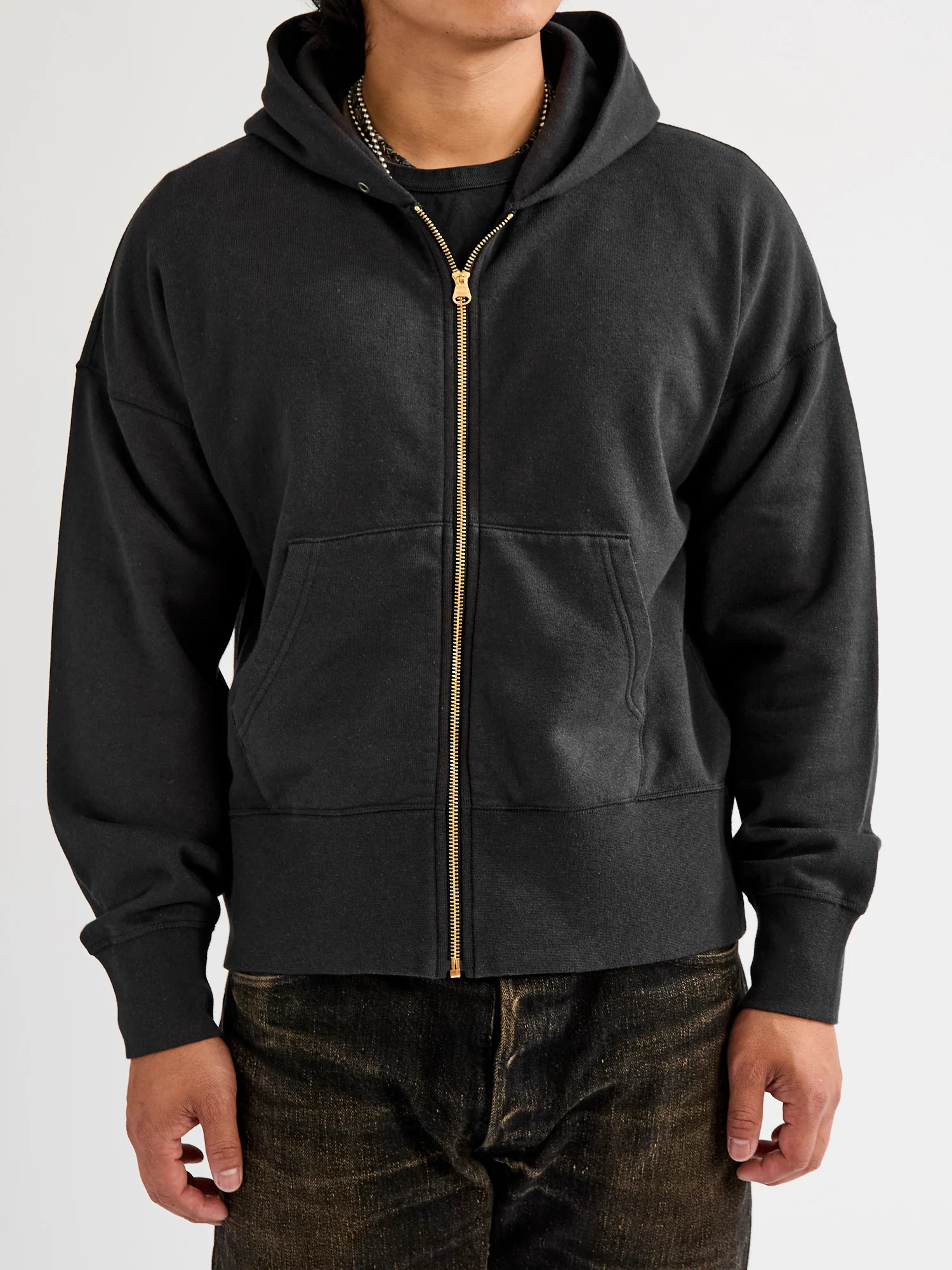 Court Zip Hoodie C/WS in Black - Image 2