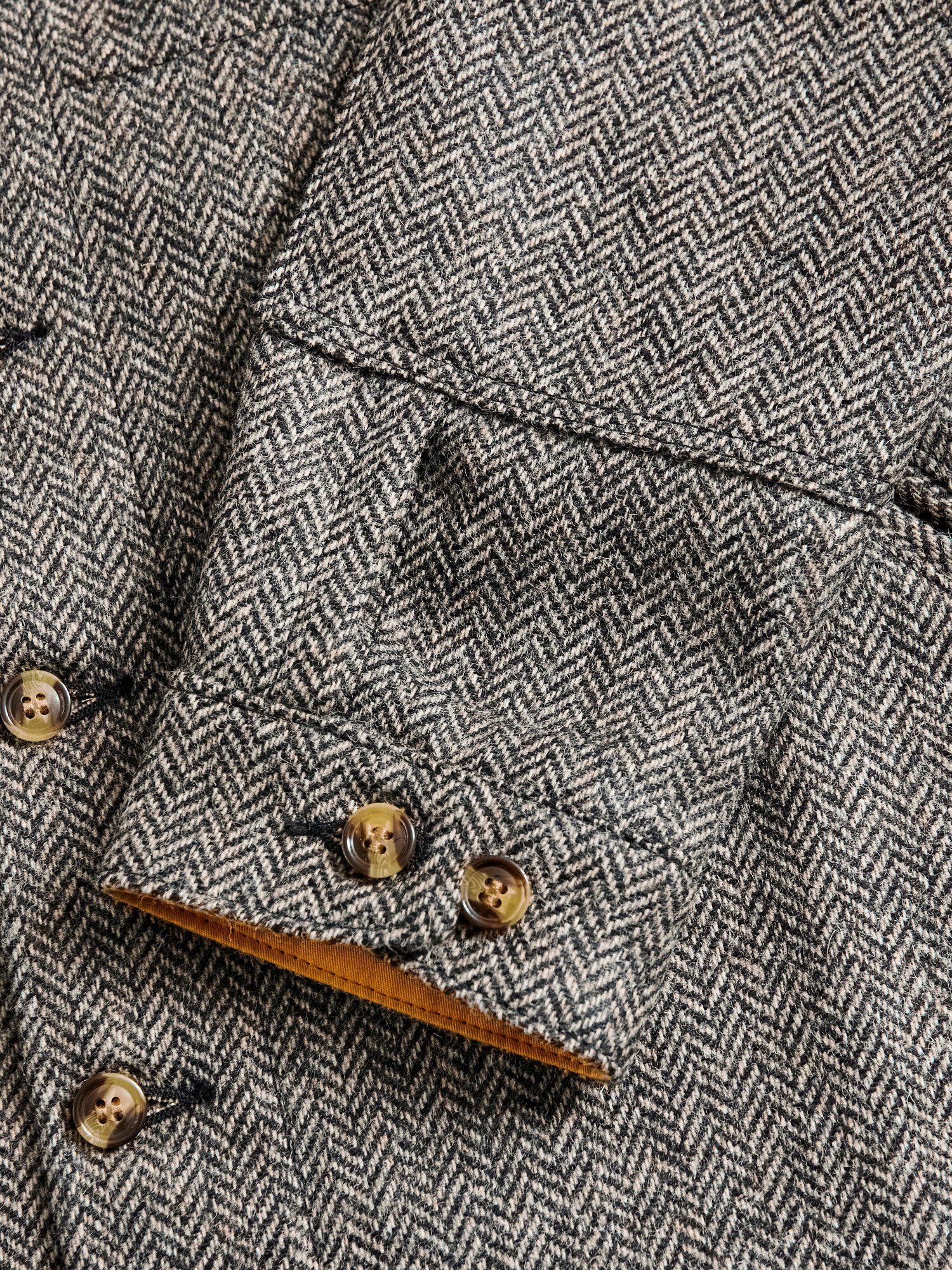 Crissman Overshirt in Black & Natural Herringbone - Image 5