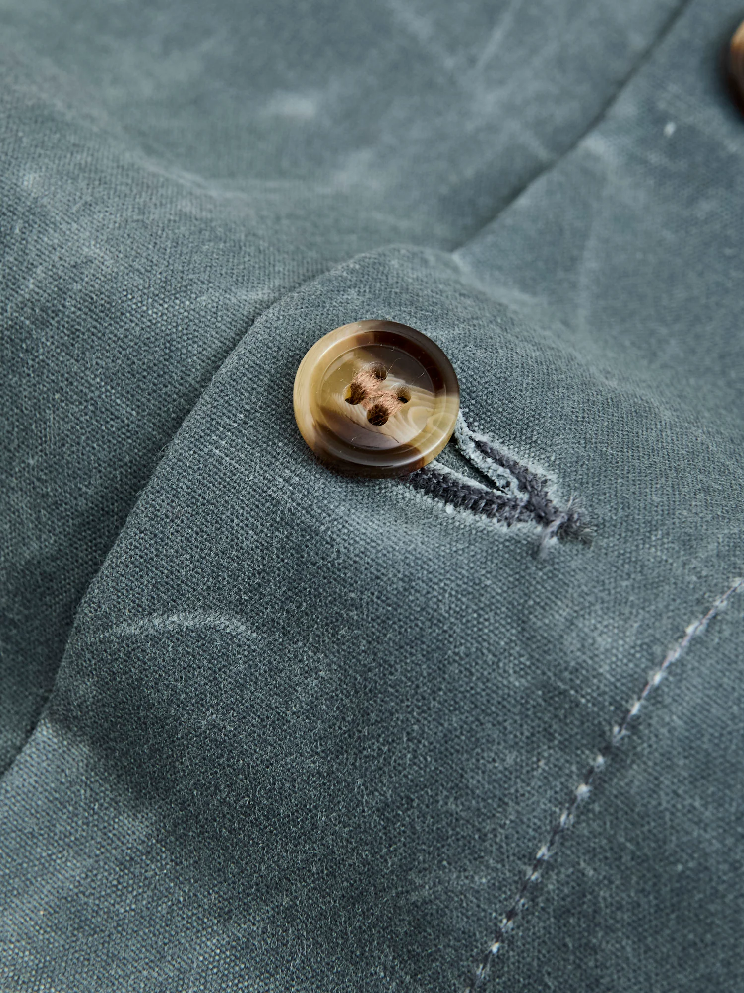Waxed Canvas Crissman Overshirt in Harbor Blue - Image 7