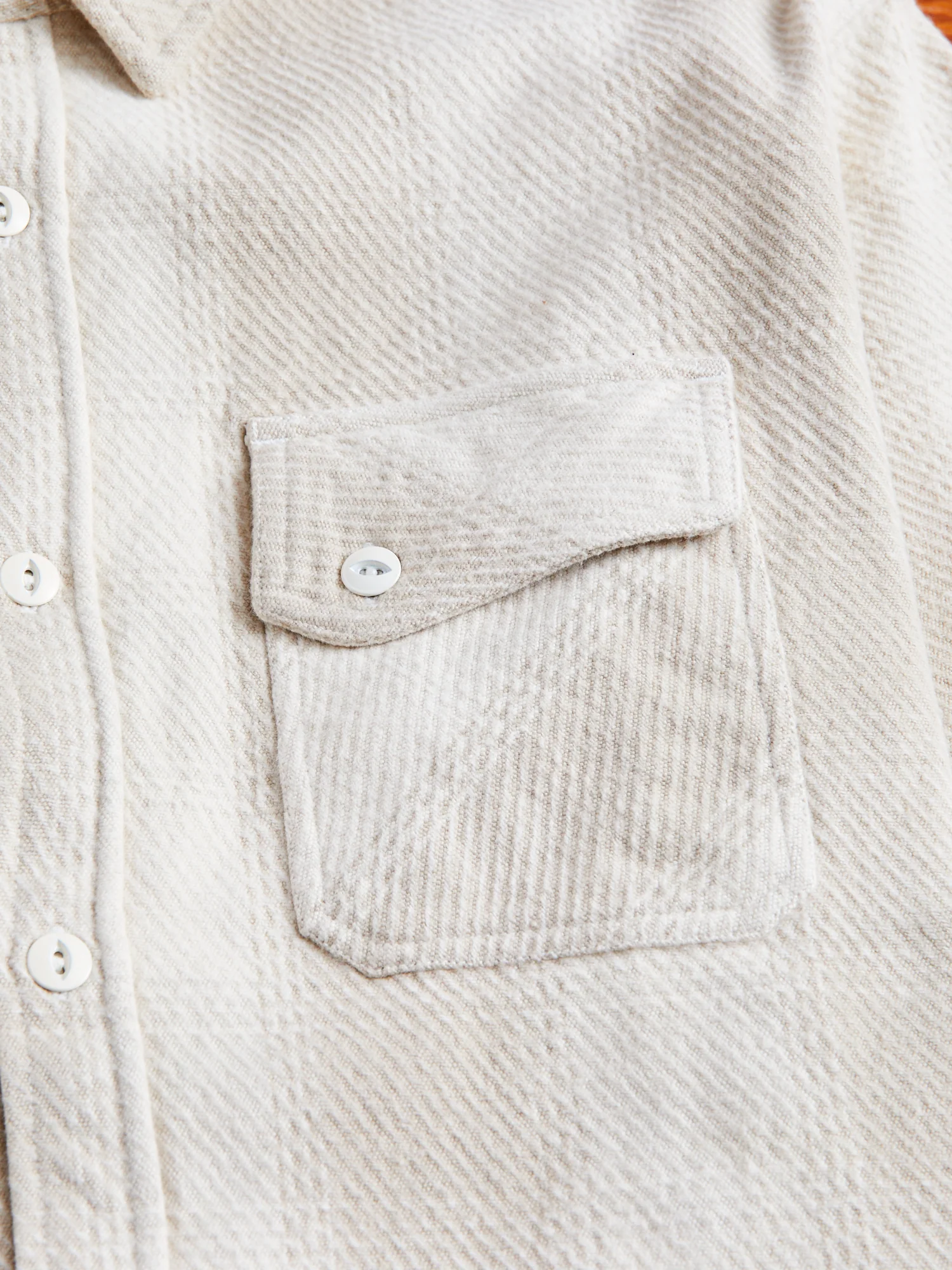 Crosscut Flannel in Alabaster Twill - Image 4