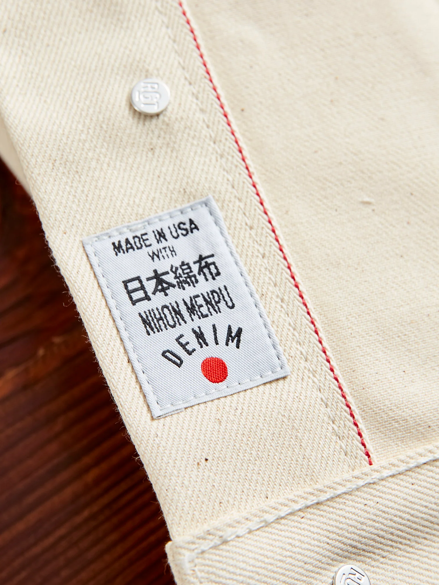 Cruiser Jacket in 14oz Ecru Selvedge Denim - Image 8