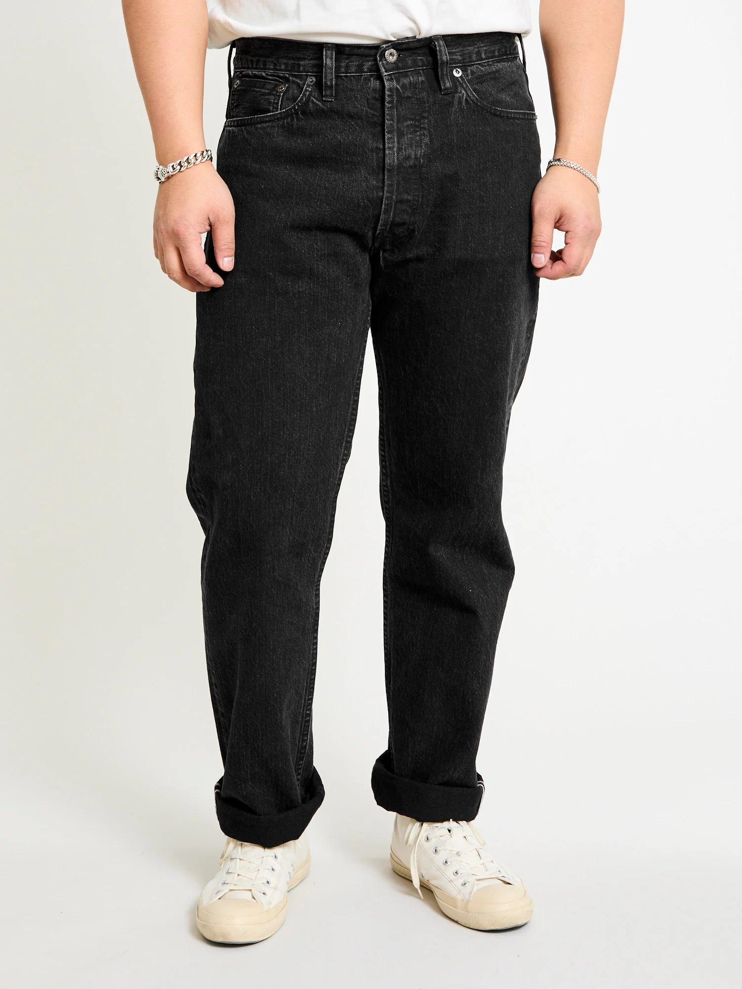 CS-222xs 12oz Stonewashed Double Black Selvedge Denim - Classic Straight Fit - Image 2